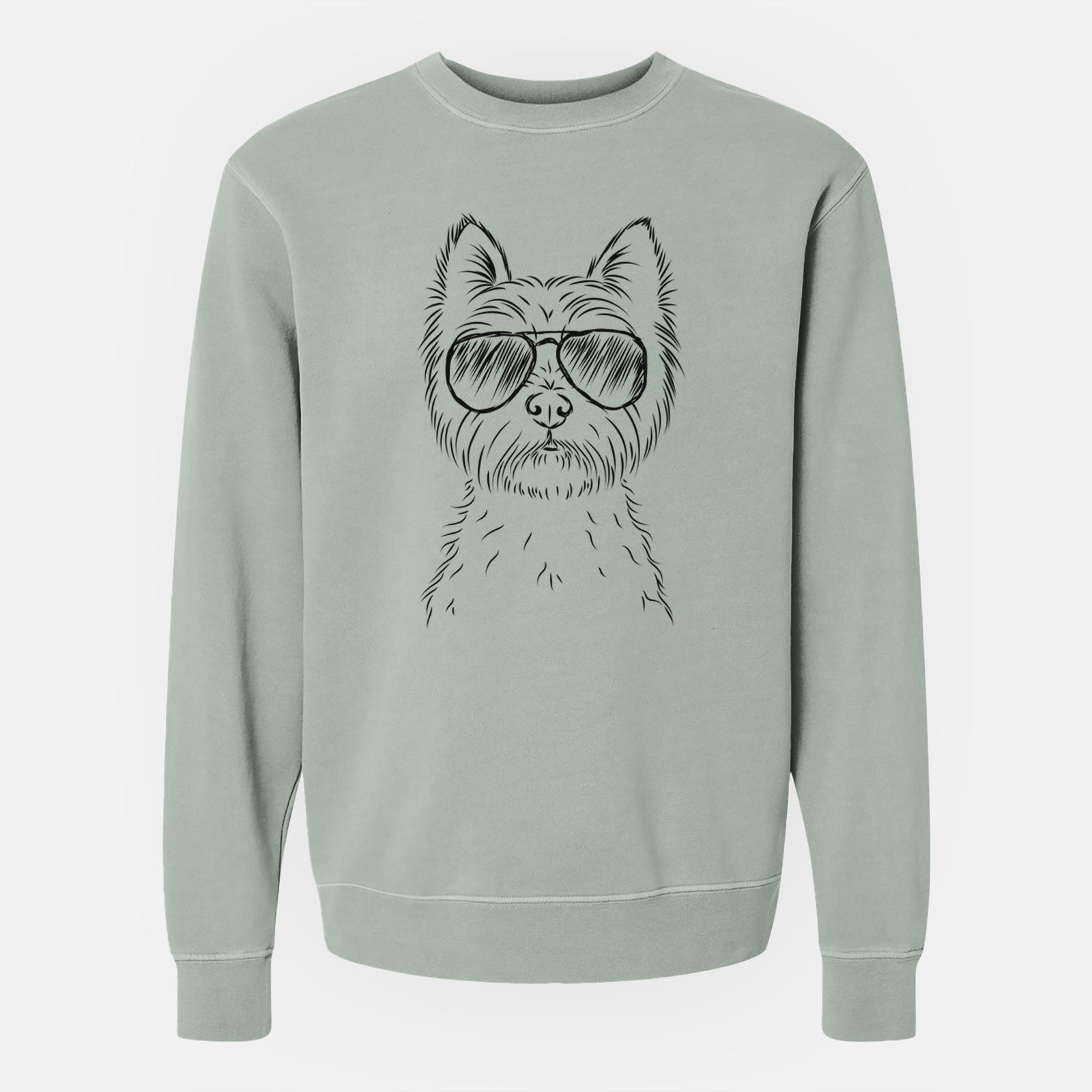 Aviator Murphy the West Highland Terrier - Unisex Pigment Dyed Crew Sweatshirt
