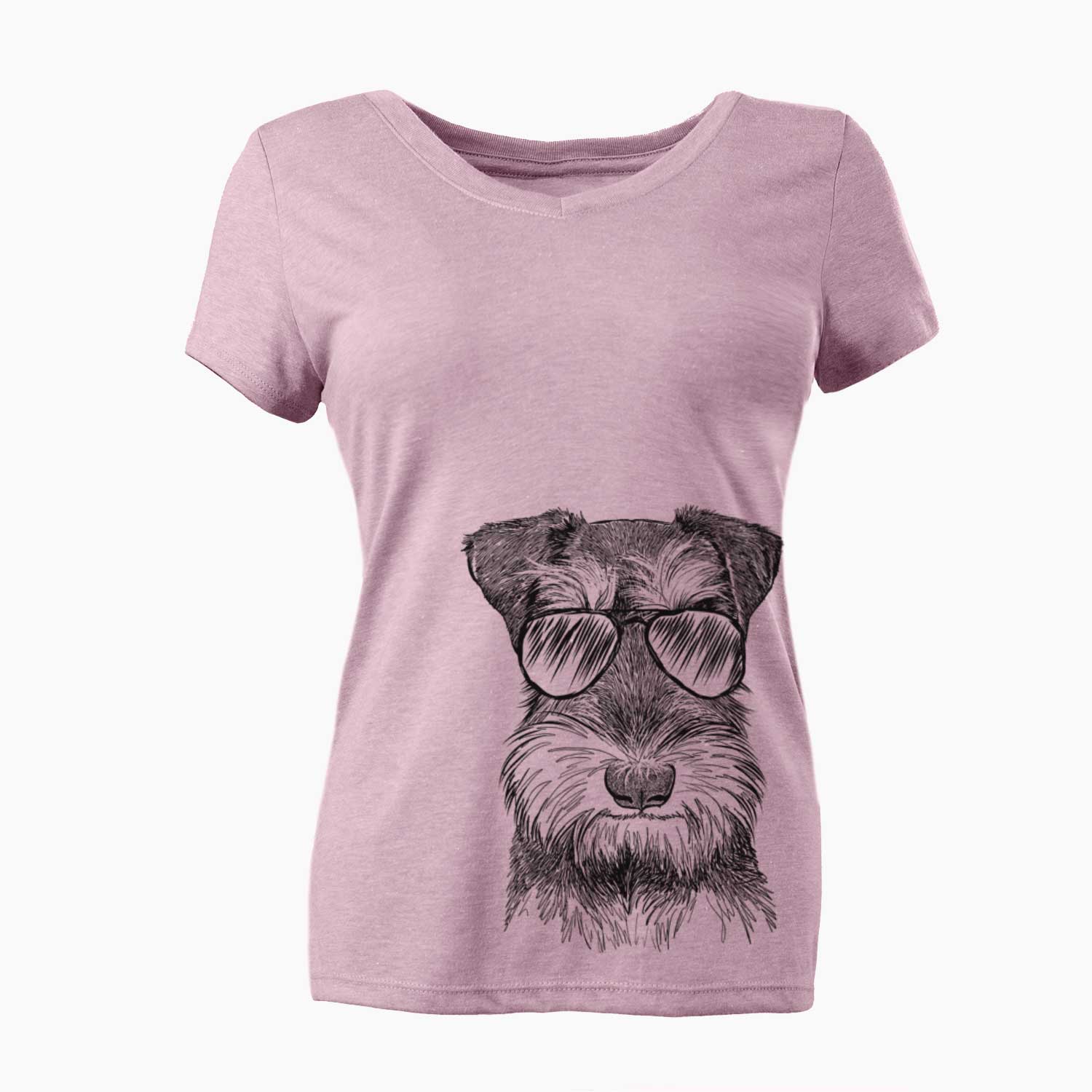 Aviator Murphy the Mini Schnauzer - Women's V-neck Shirt