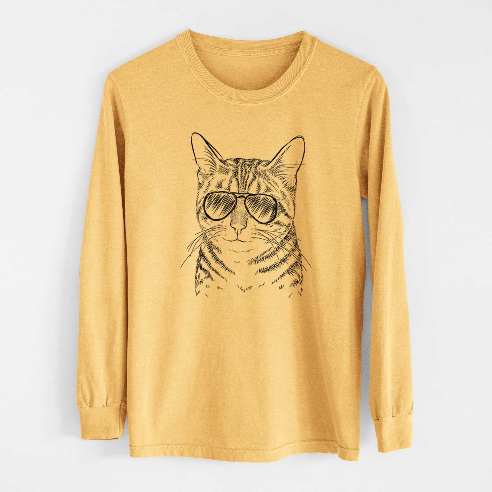 Aviators Nell the Tabby Cat - Heavyweight 100% Cotton Long Sleeve