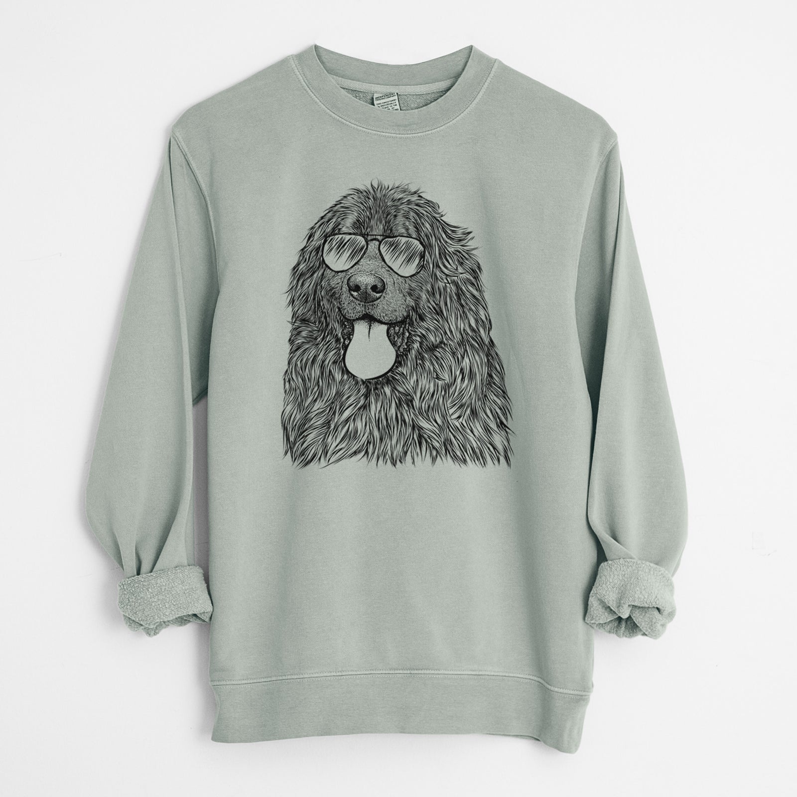 Aviator Neptune the Newfoundland - Unisex Pigment Dyed Crew Sweatshirt