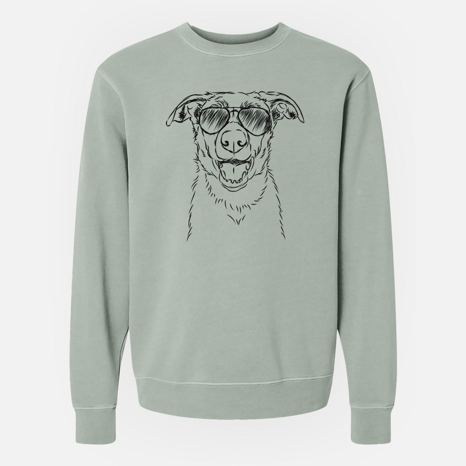 Aviator Noah the Border Collie - Unisex Pigment Dyed Crew Sweatshirt