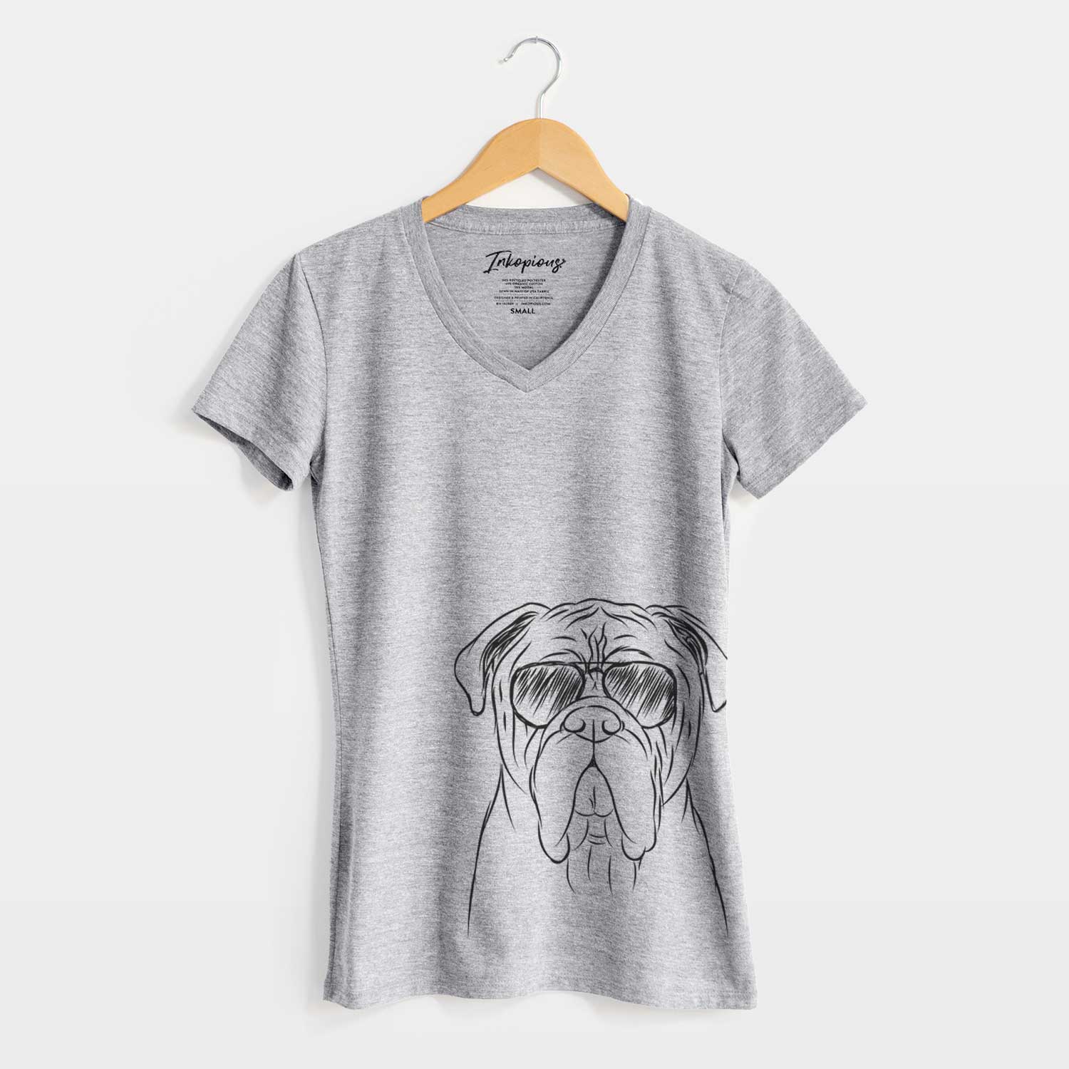Aviator Nolan the Bull Mastiff - Women's V-neck Shirt