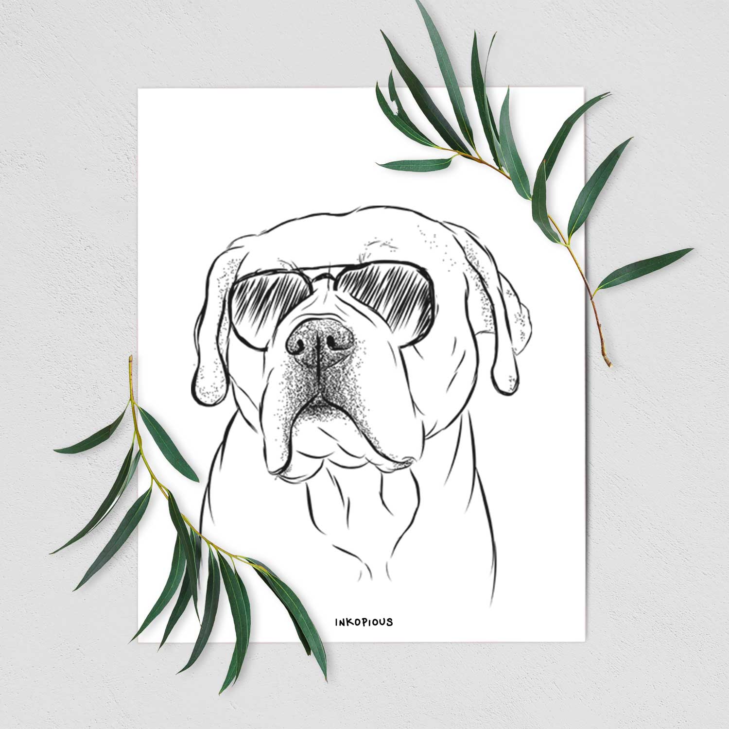 Nora the American Bulldog Mix Art Print