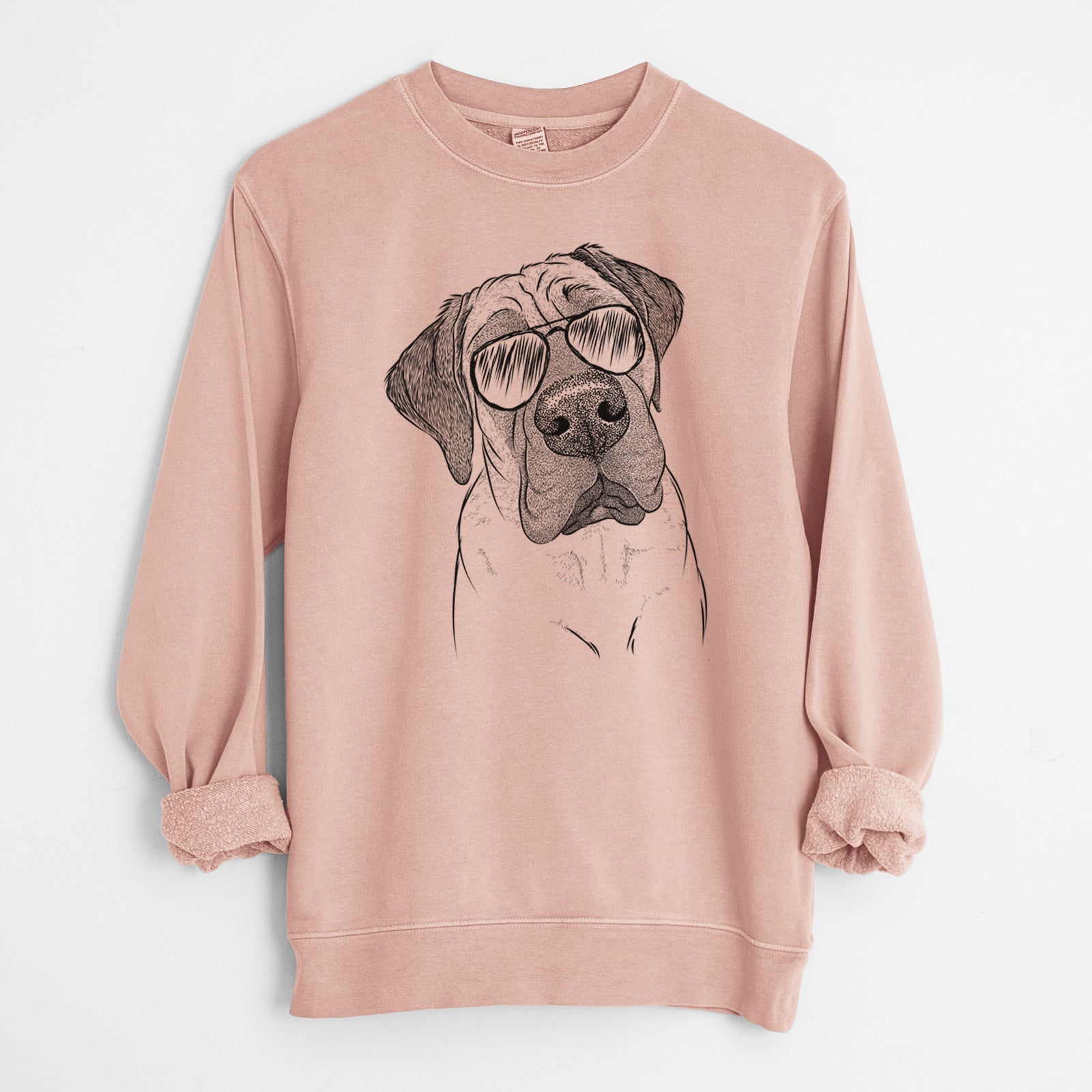 Aviator Nutterbutter the English Mastiff - Unisex Pigment Dyed Crew Sweatshirt