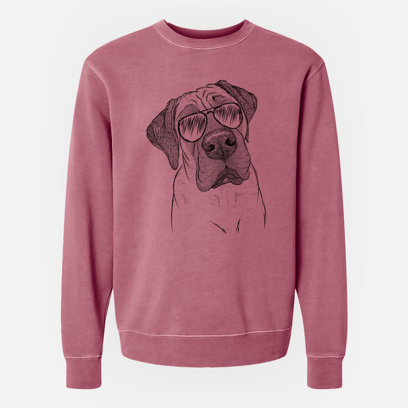Aviator Nutterbutter the English Mastiff - Unisex Pigment Dyed Crew Sweatshirt