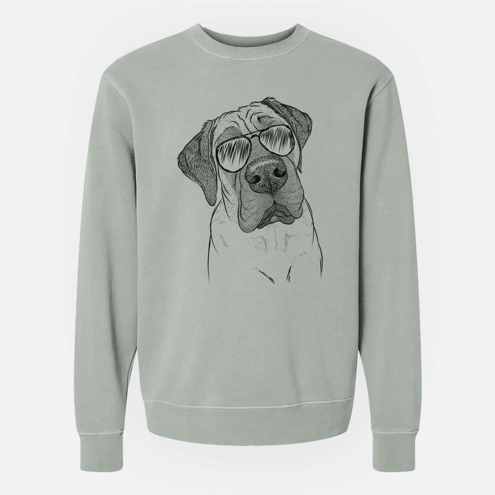 Aviator Nutterbutter the English Mastiff - Unisex Pigment Dyed Crew Sweatshirt