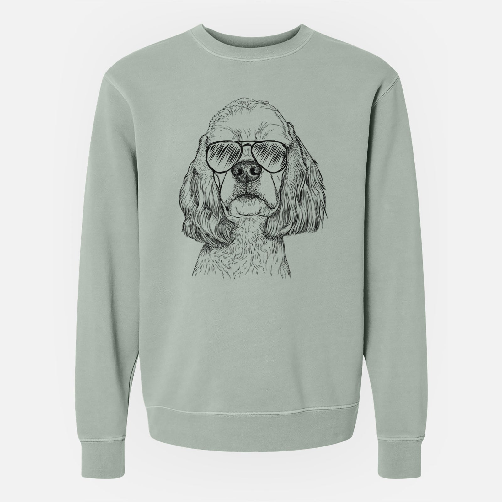 Aviator Oakley the American Cocker Spaniel - Unisex Pigment Dyed Crew Sweatshirt