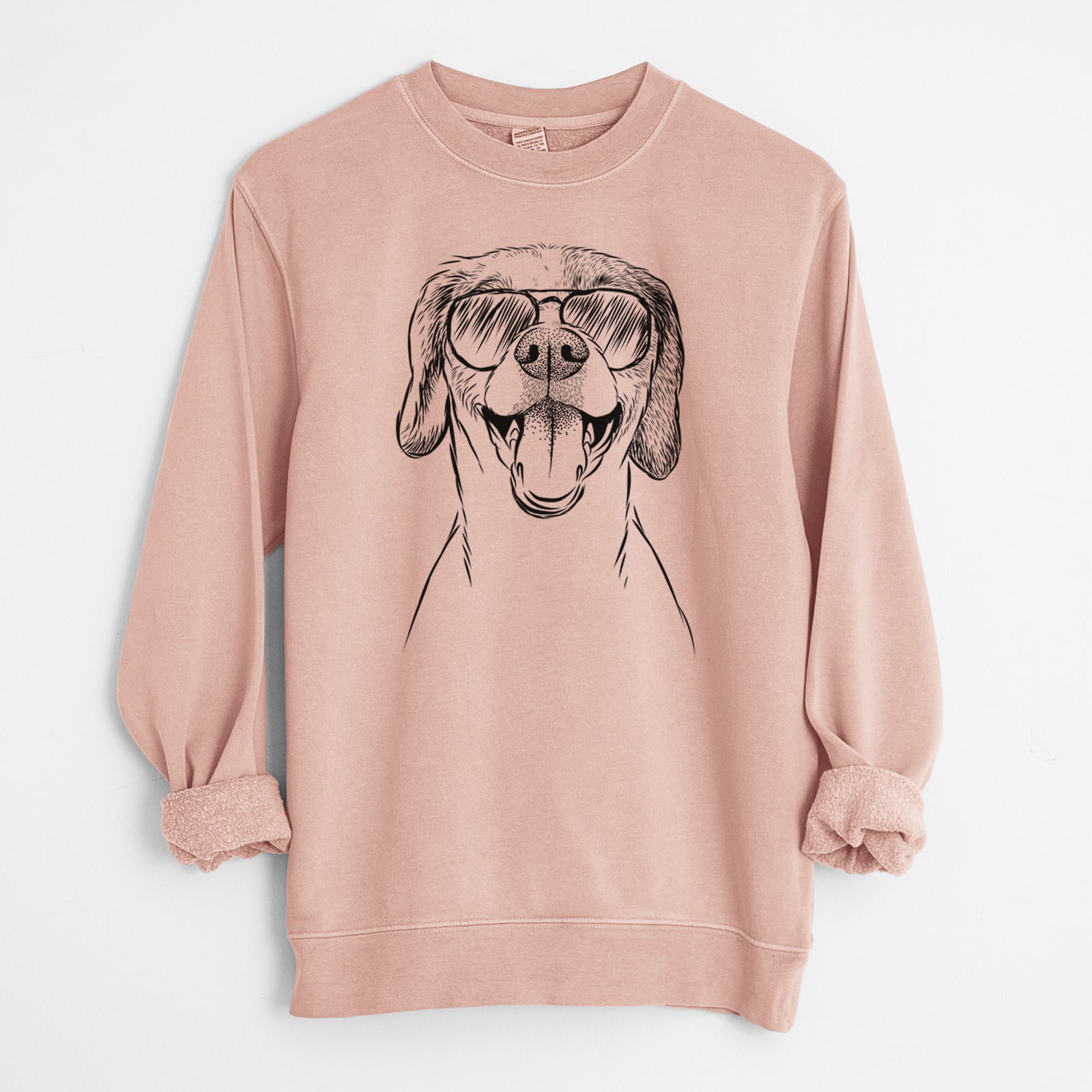 Aviator Obi the Beagle Mix - Unisex Pigment Dyed Crew Sweatshirt