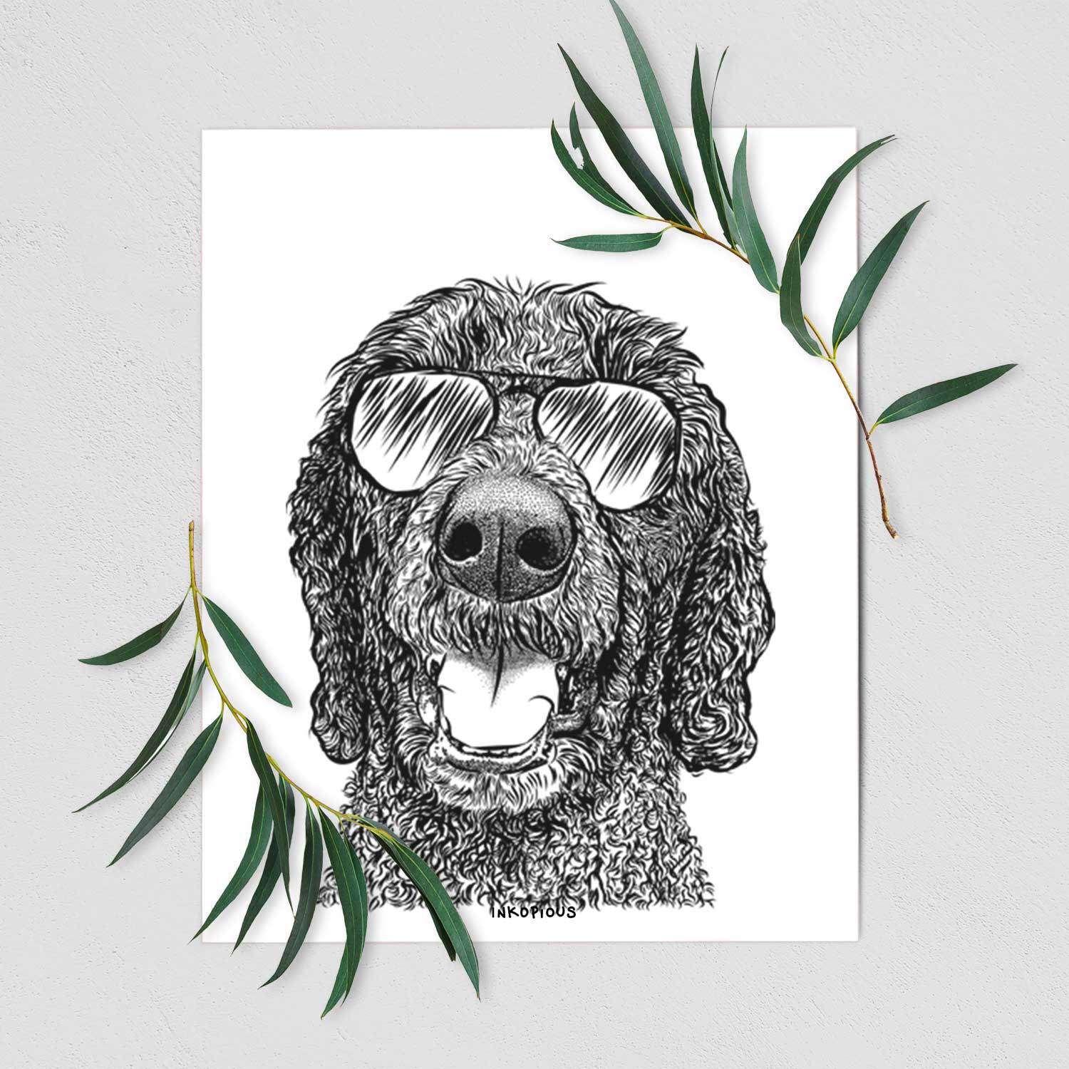 Obi James the Goldendoodle Art Print