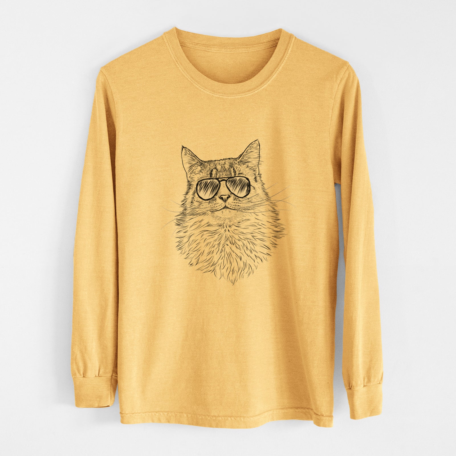 Aviators Olive the Cat - Heavyweight 100% Cotton Long Sleeve