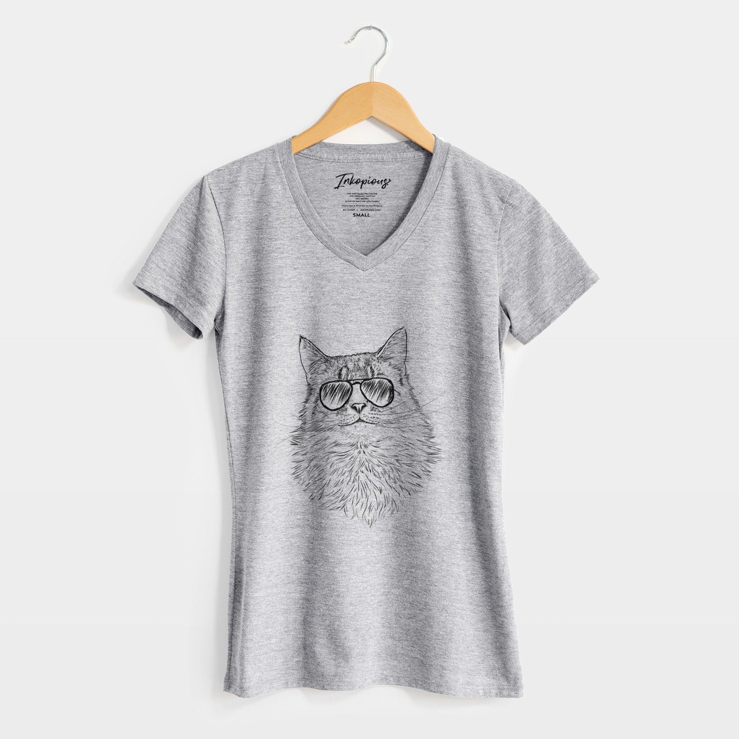 Aviator Olive the Cat - Women's V-neck Shirt