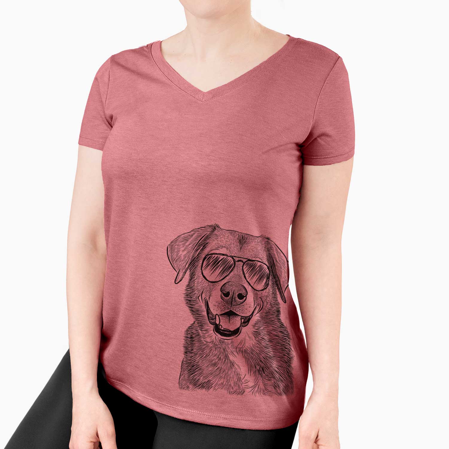 Aviator Oliver the Mixed Breed - Women's V-neck Shirt