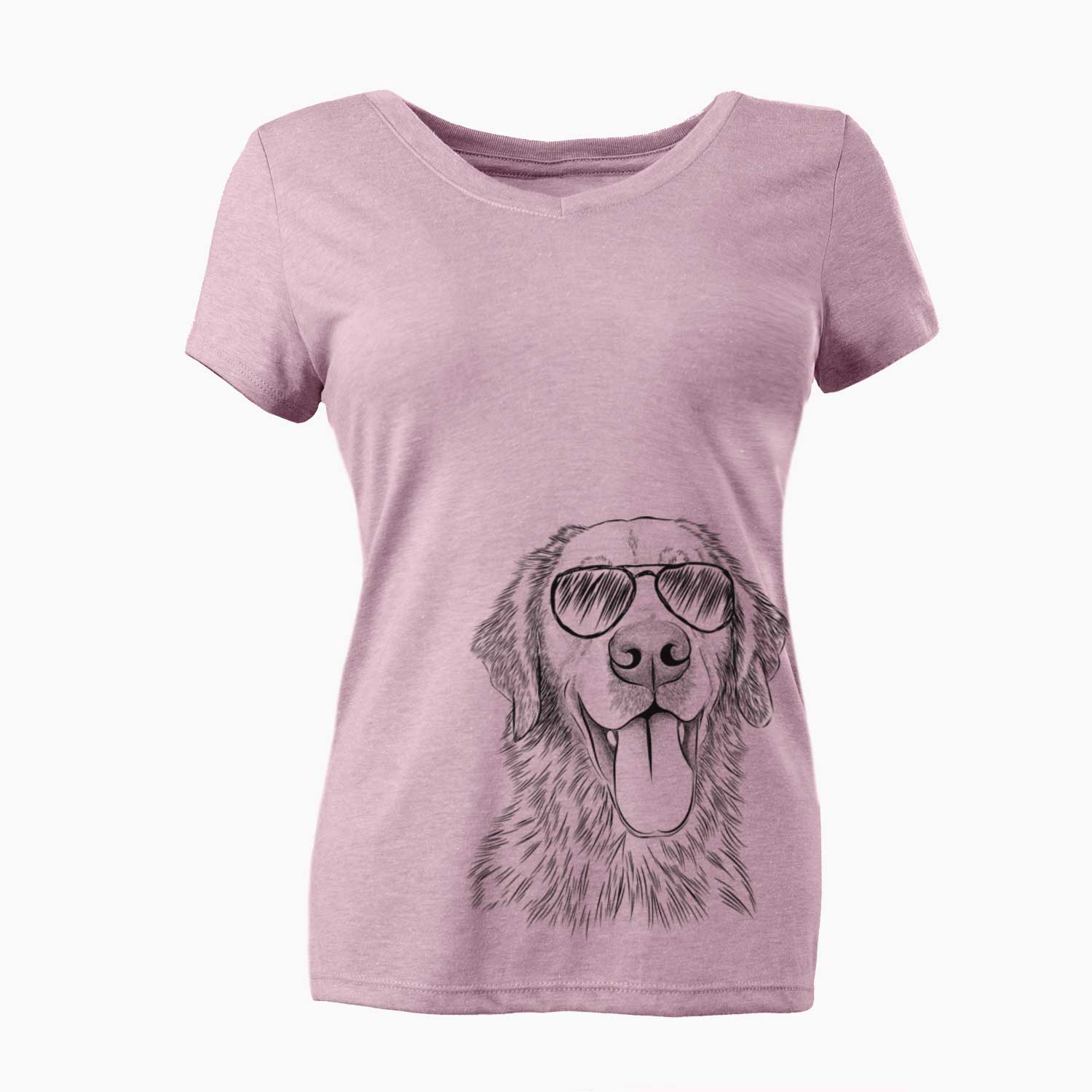 Aviator Oliver Tredup the Golden Retriever - Women's V-neck Shirt
