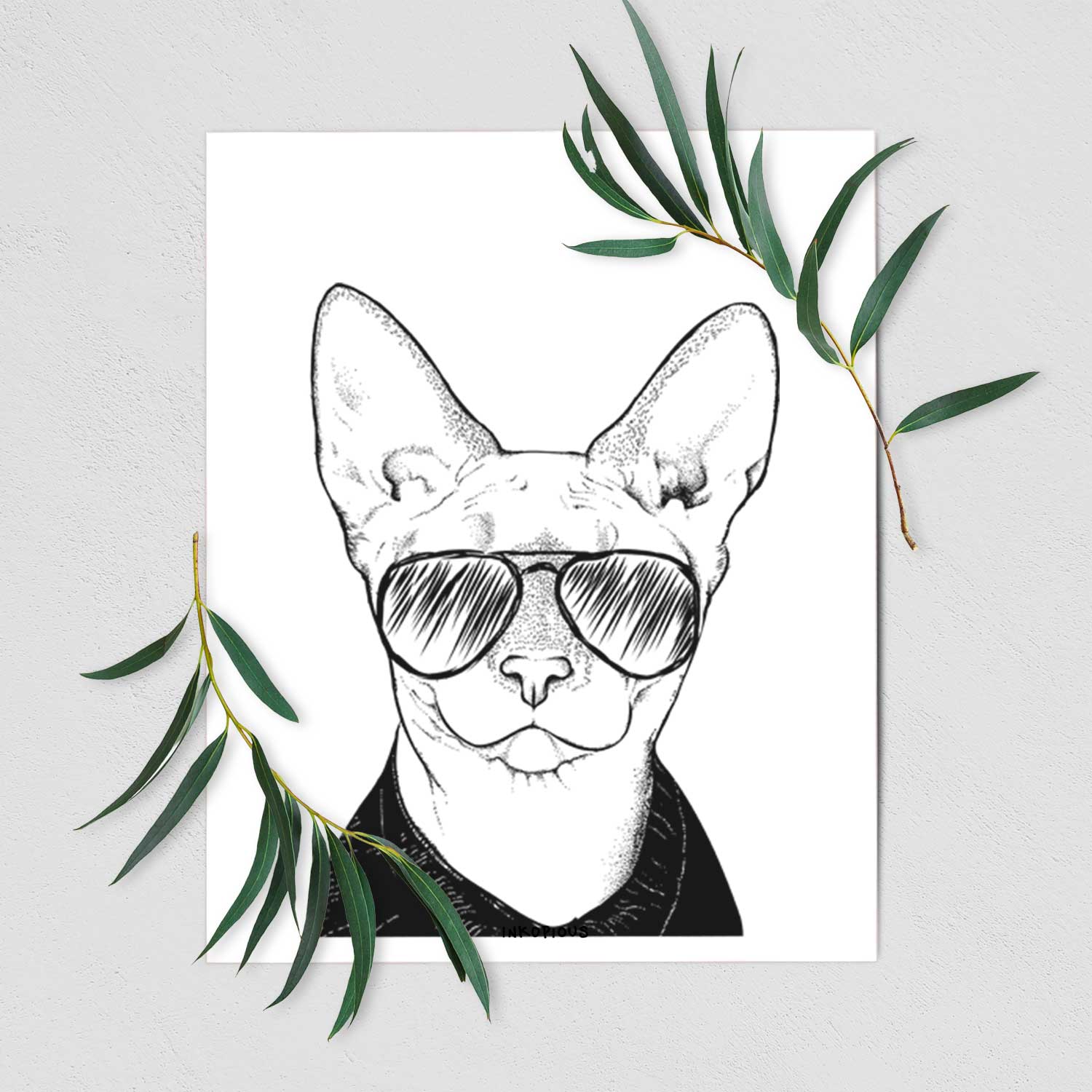 Oliver Watson the Sphynx Cat Art Print