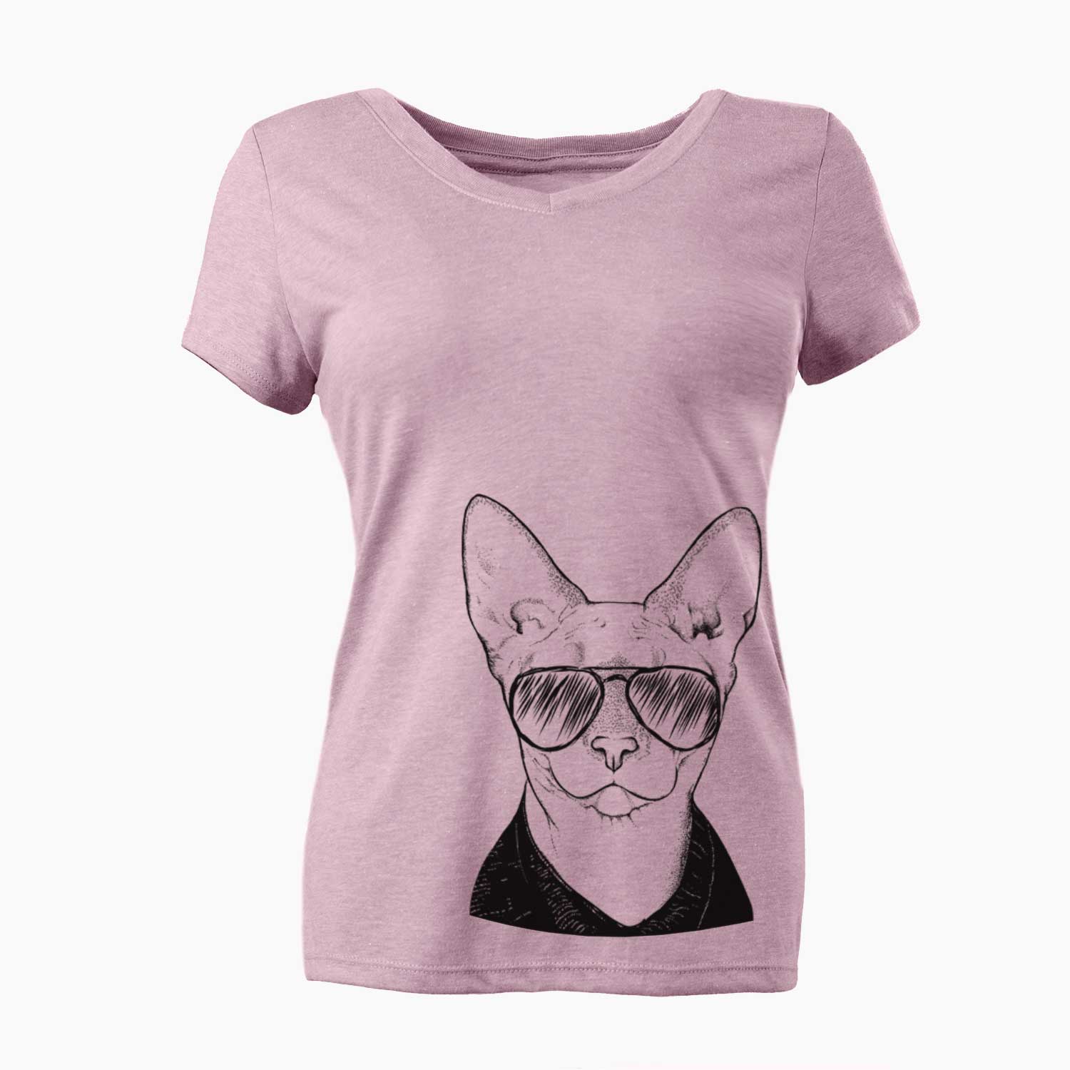 Aviator Oliver Watson the Sphynx Cat - Women's V-neck Shirt