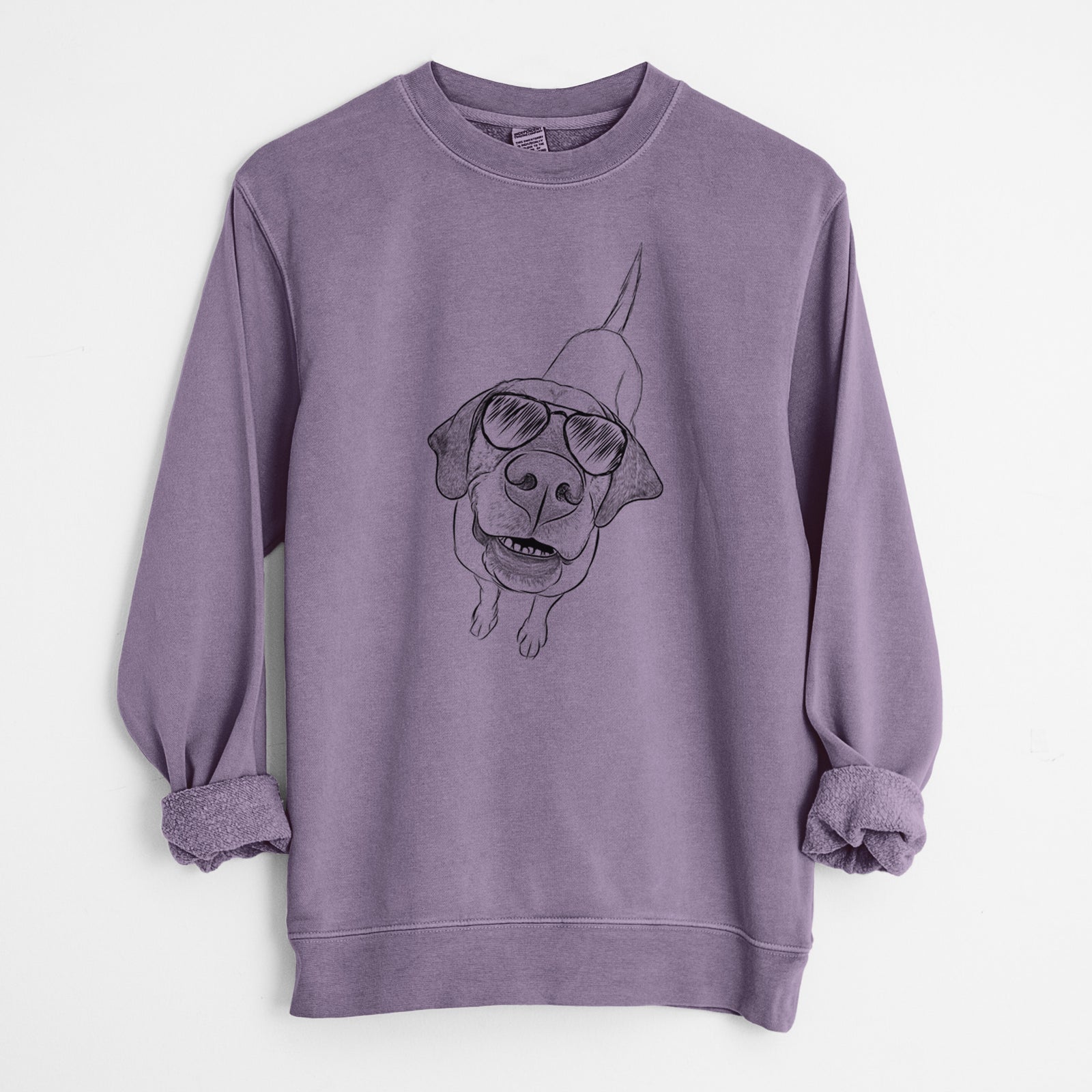 Aviator Oquirrh the Vizsla - Unisex Pigment Dyed Crew Sweatshirt