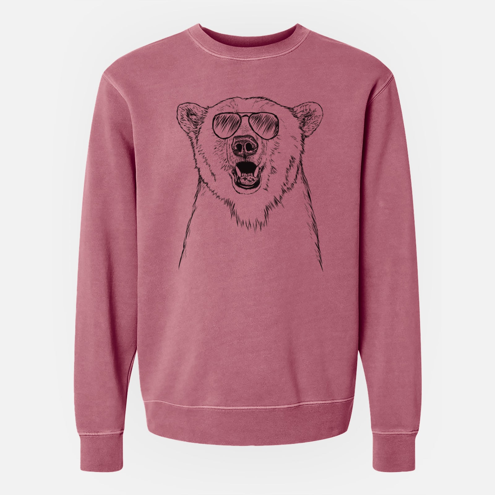 Aviator Oslo the Polar Bear - Unisex Pigment Dyed Crew Sweatshirt