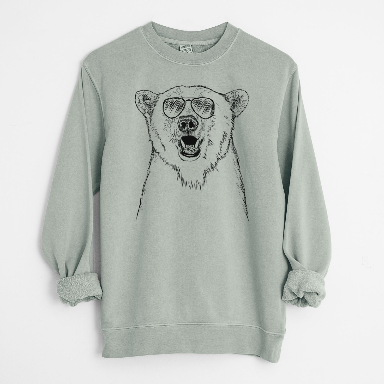 Aviator Oslo the Polar Bear - Unisex Pigment Dyed Crew Sweatshirt