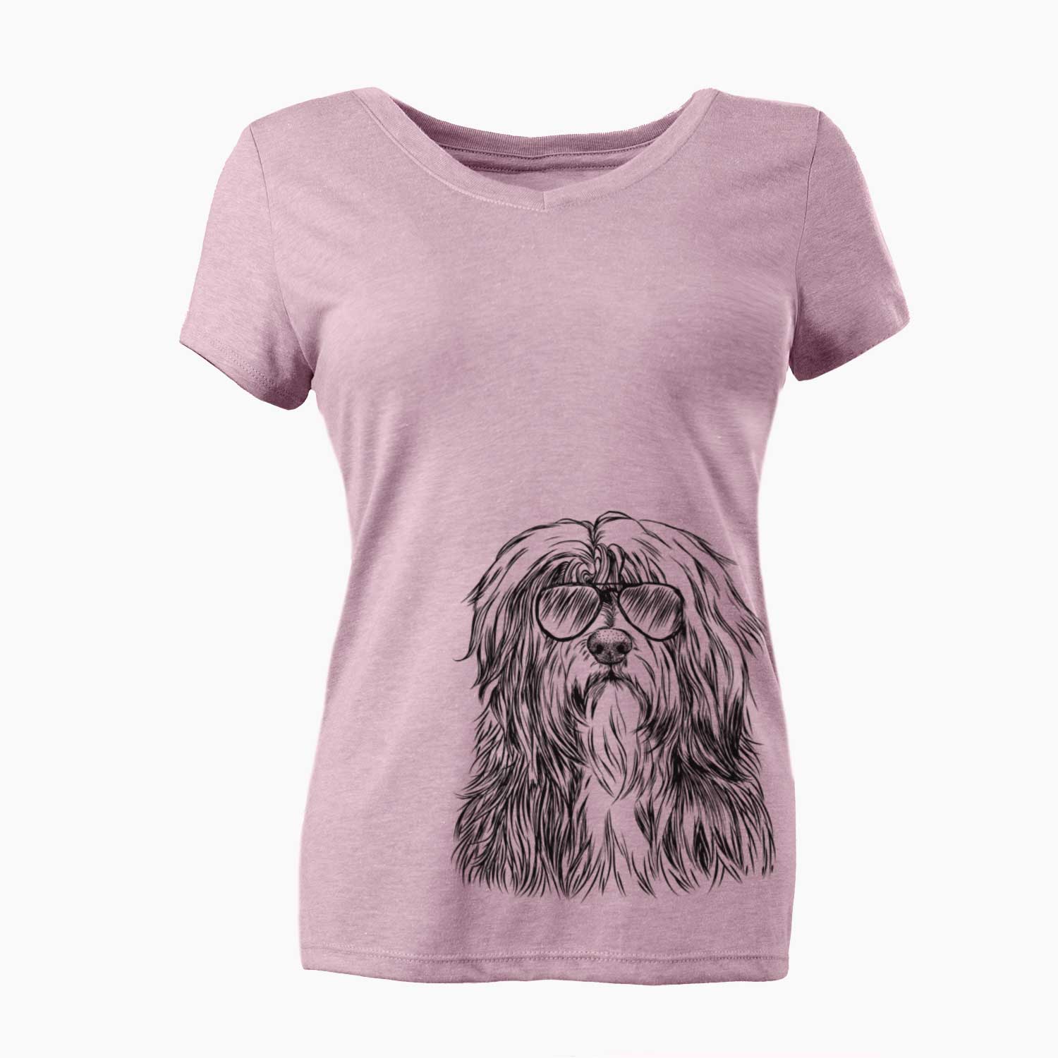 Aviator Otto the Polish Lowland Sheepdog - Women's V-neck Shirt