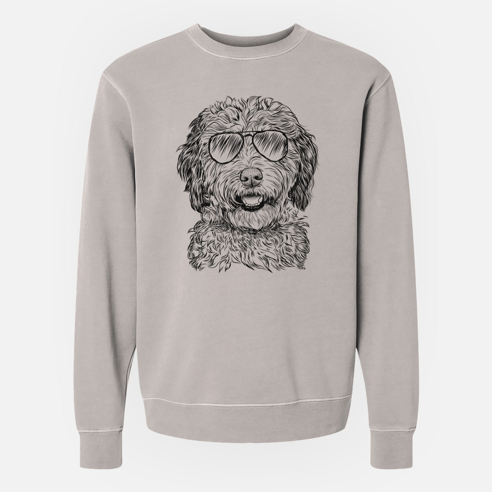 Aviator Palmer the Aussiedoodle - Unisex Pigment Dyed Crew Sweatshirt
