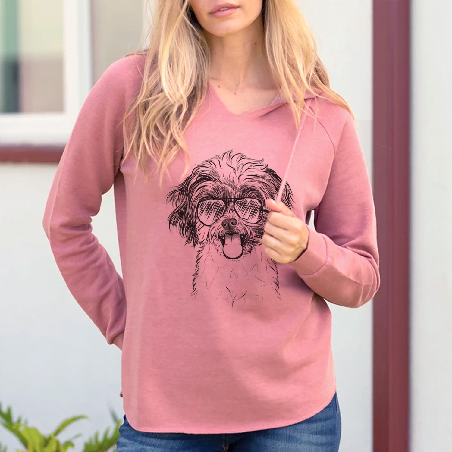 Aviator Pepper the Shihpoo - Cali Wave Hooded Sweatshirt