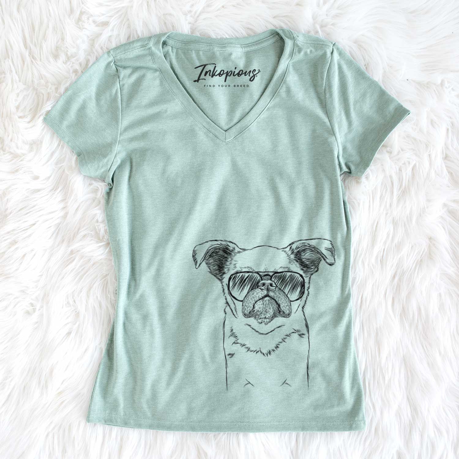 Aviator Petit Penny the Brussels Griffon - Women's V-neck Shirt