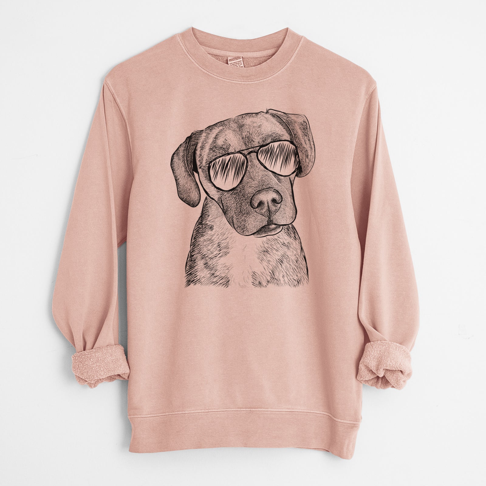 Aviator Peyton Manning the Beagle Bulldog Mix - Unisex Pigment Dyed Crew Sweatshirt