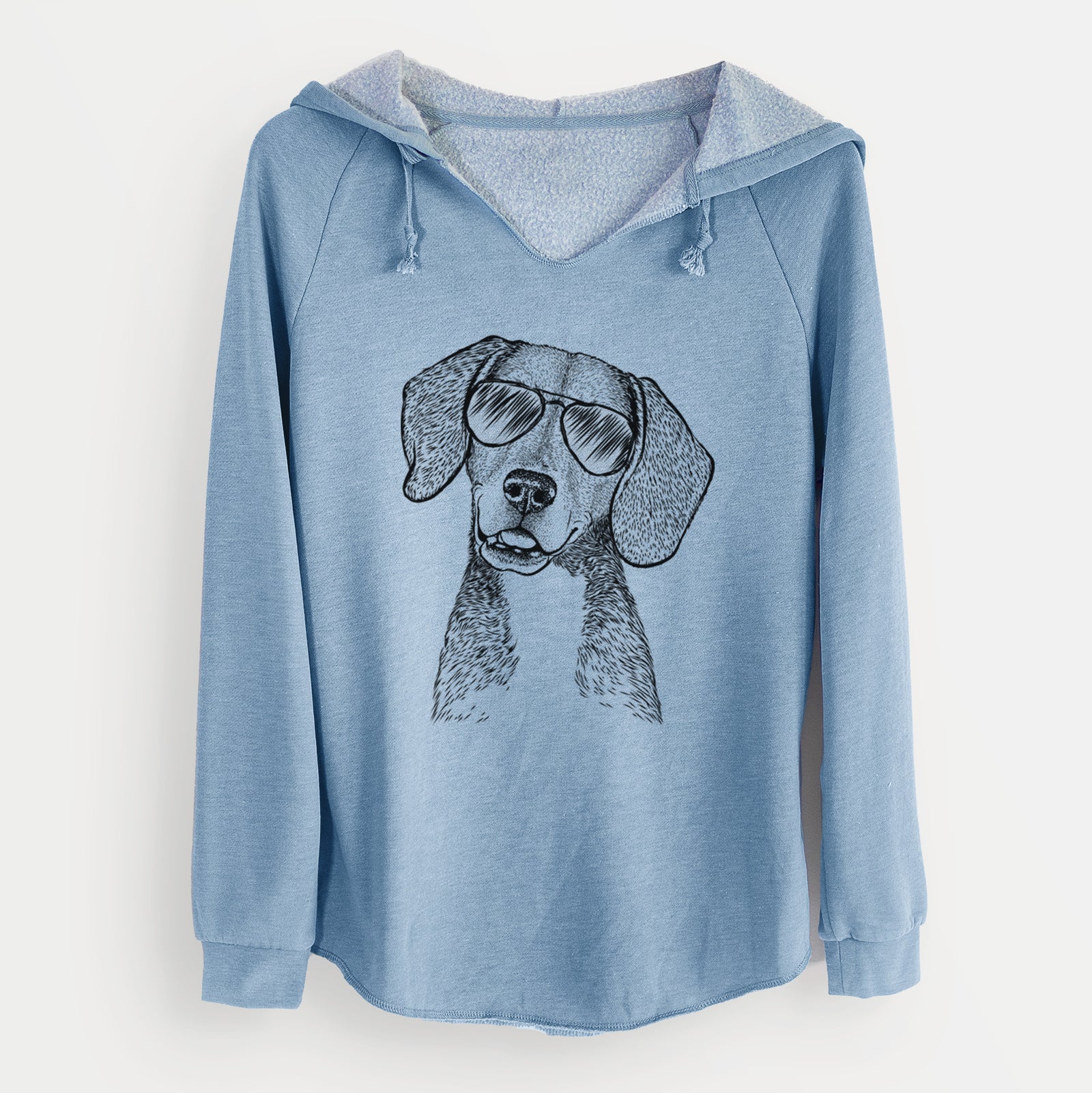 Aviator Piggy the Beagle Mix - Cali Wave Hooded Sweatshirt