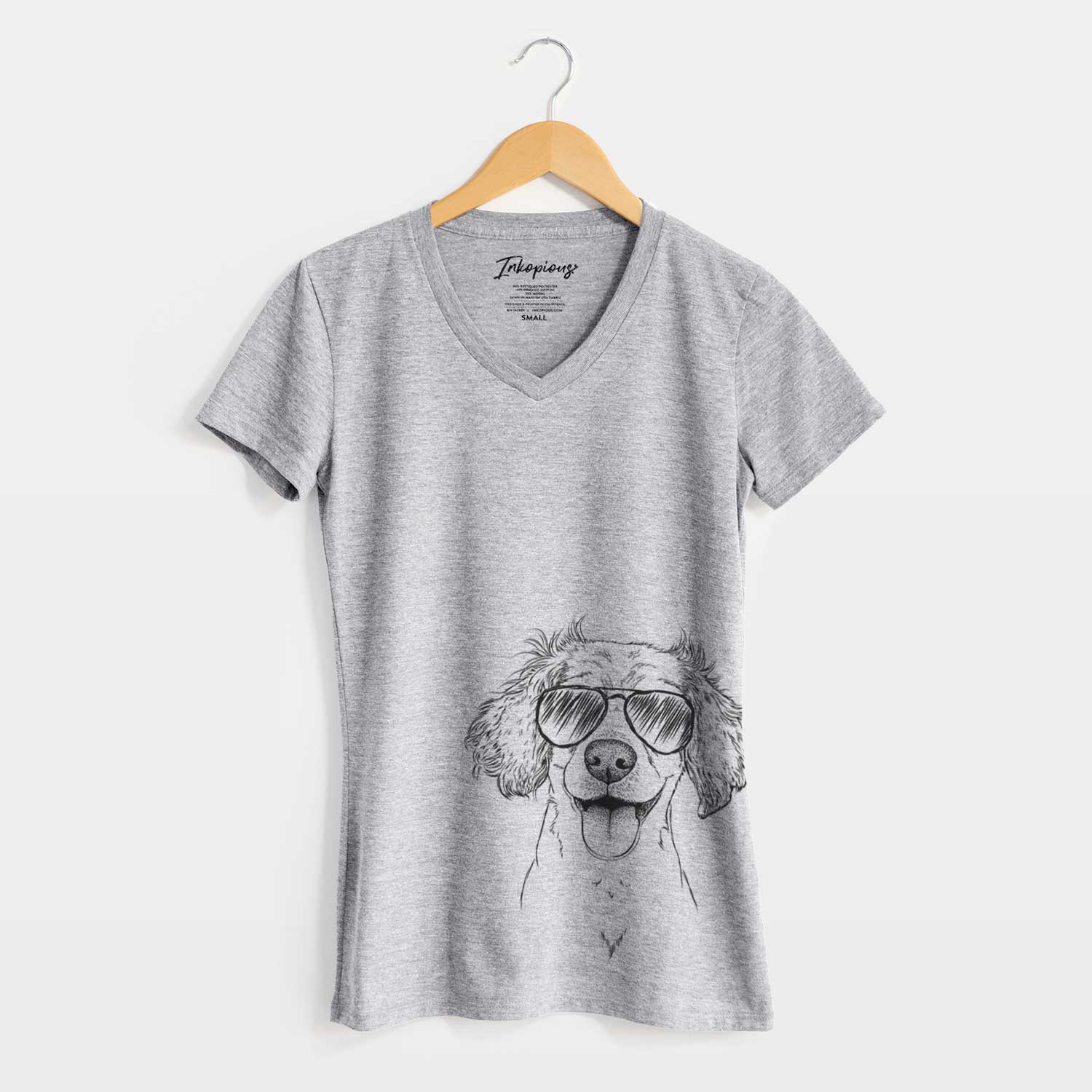 Aviator Piglet the Dachshund Mix - Women's V-neck Shirt