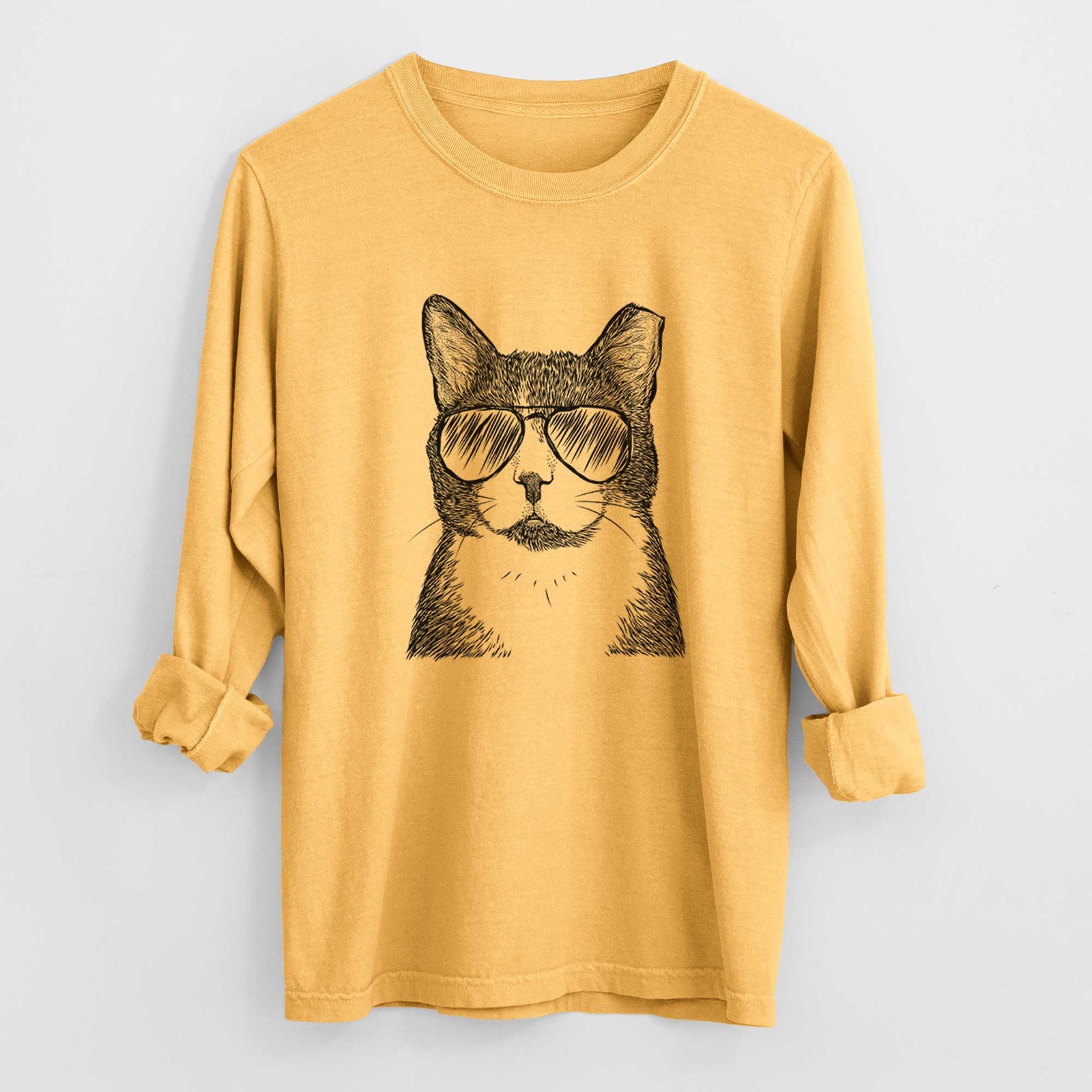 Aviators Pinky the Tuxedo Cat - Heavyweight 100% Cotton Long Sleeve