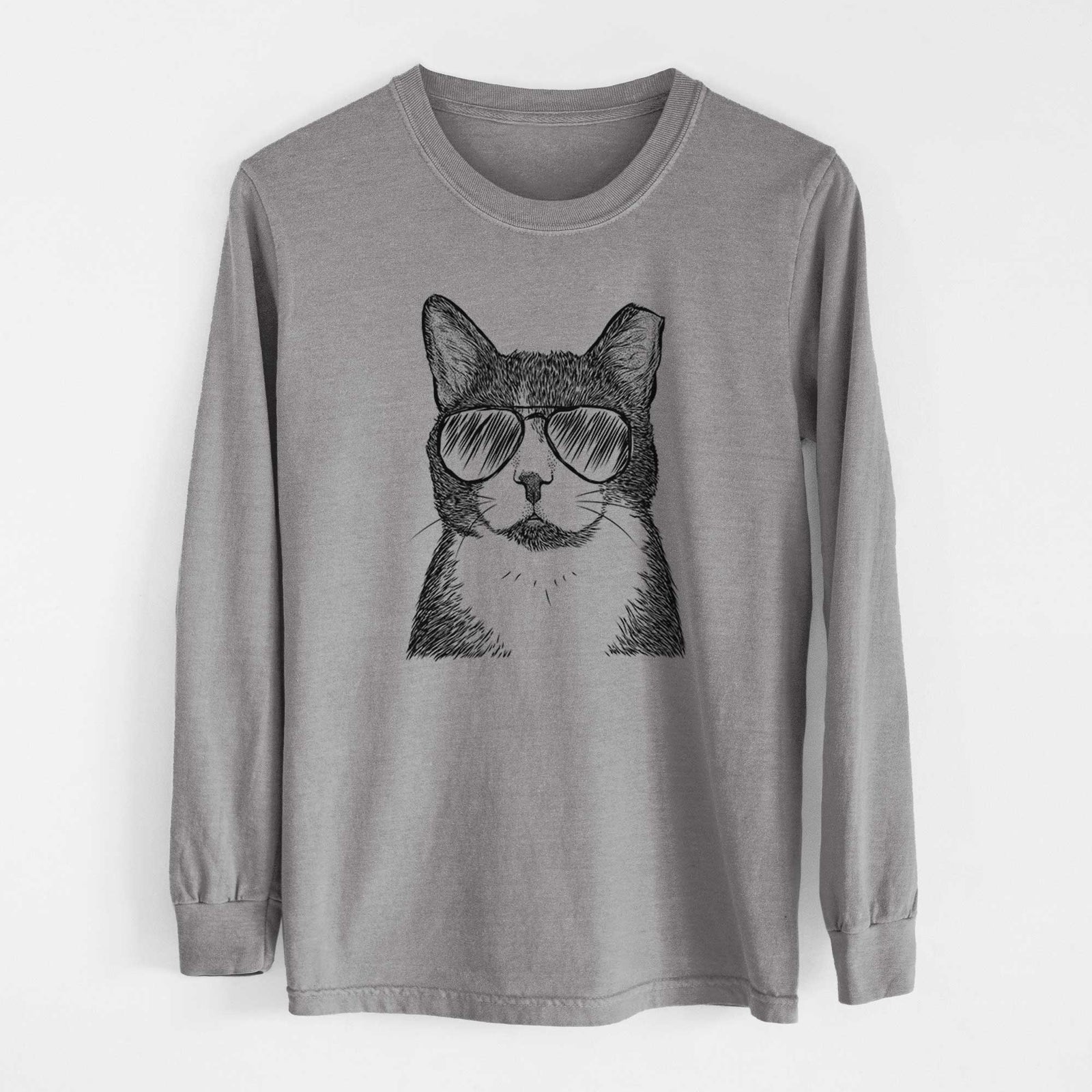Aviators Pinky the Tuxedo Cat - Heavyweight 100% Cotton Long Sleeve