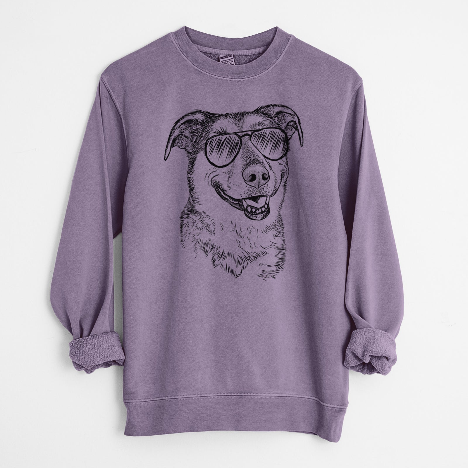 Aviator Pippin the Shepherd Mix - Unisex Pigment Dyed Crew Sweatshirt