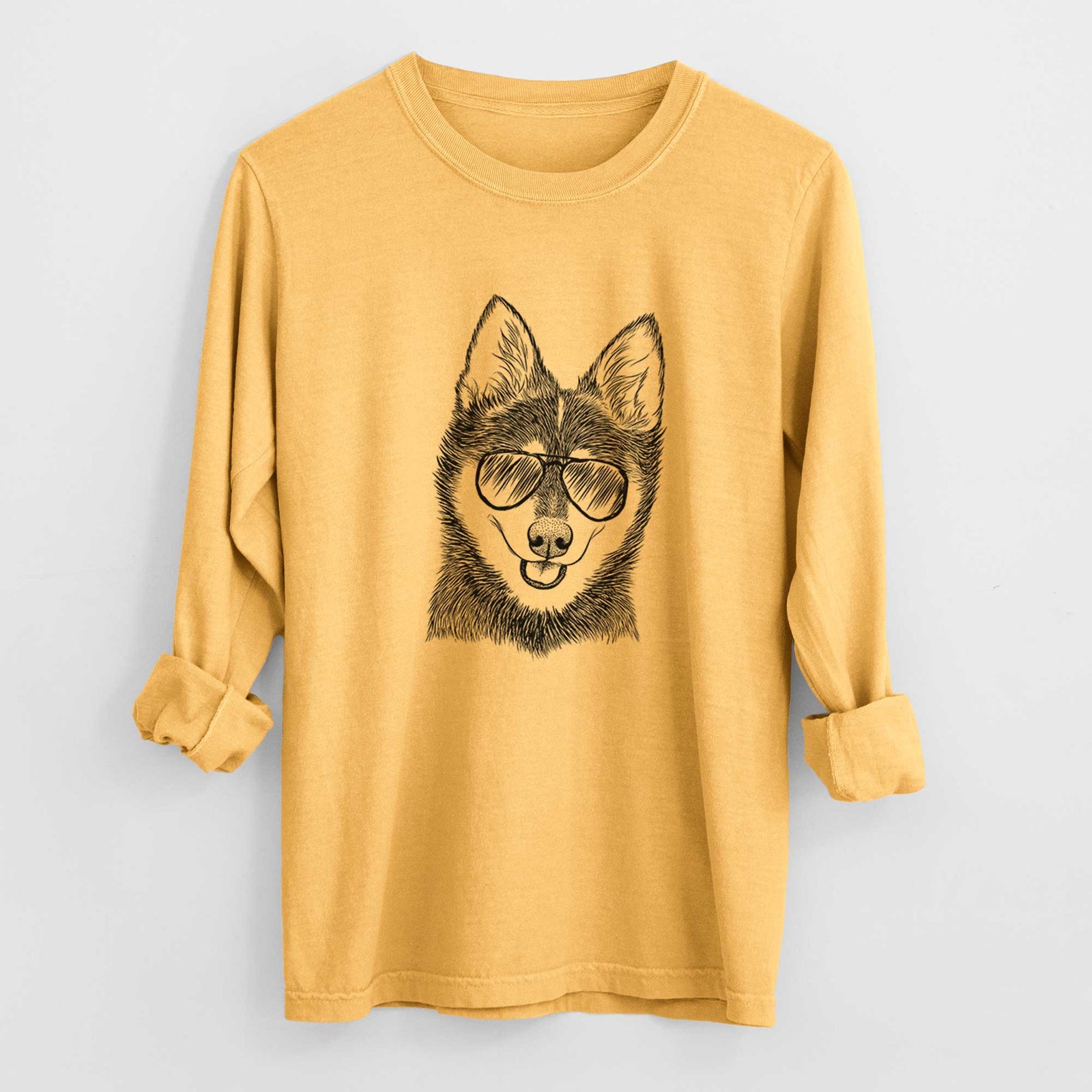 Aviators Posey the Alaskan Klee Kai - Heavyweight 100% Cotton Long Sleeve