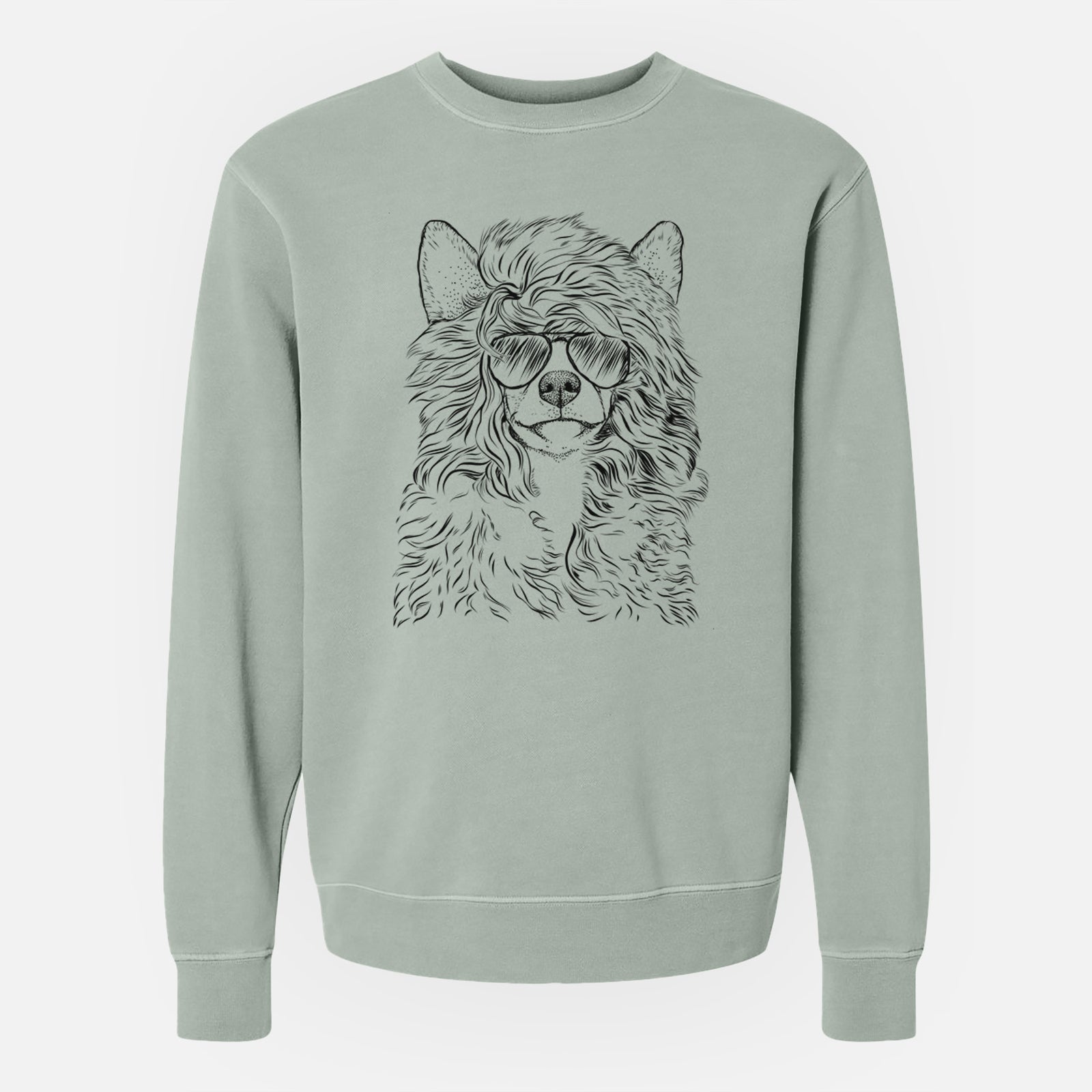 Aviator Preston the Powderpuff Chinese Crested - Unisex Pigment Dyed Crew Sweatshirt