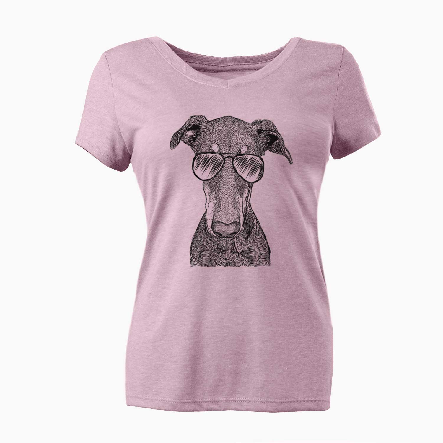 Aviator Princess Fiona the Doberman Pinscher - Women's V-neck Shirt