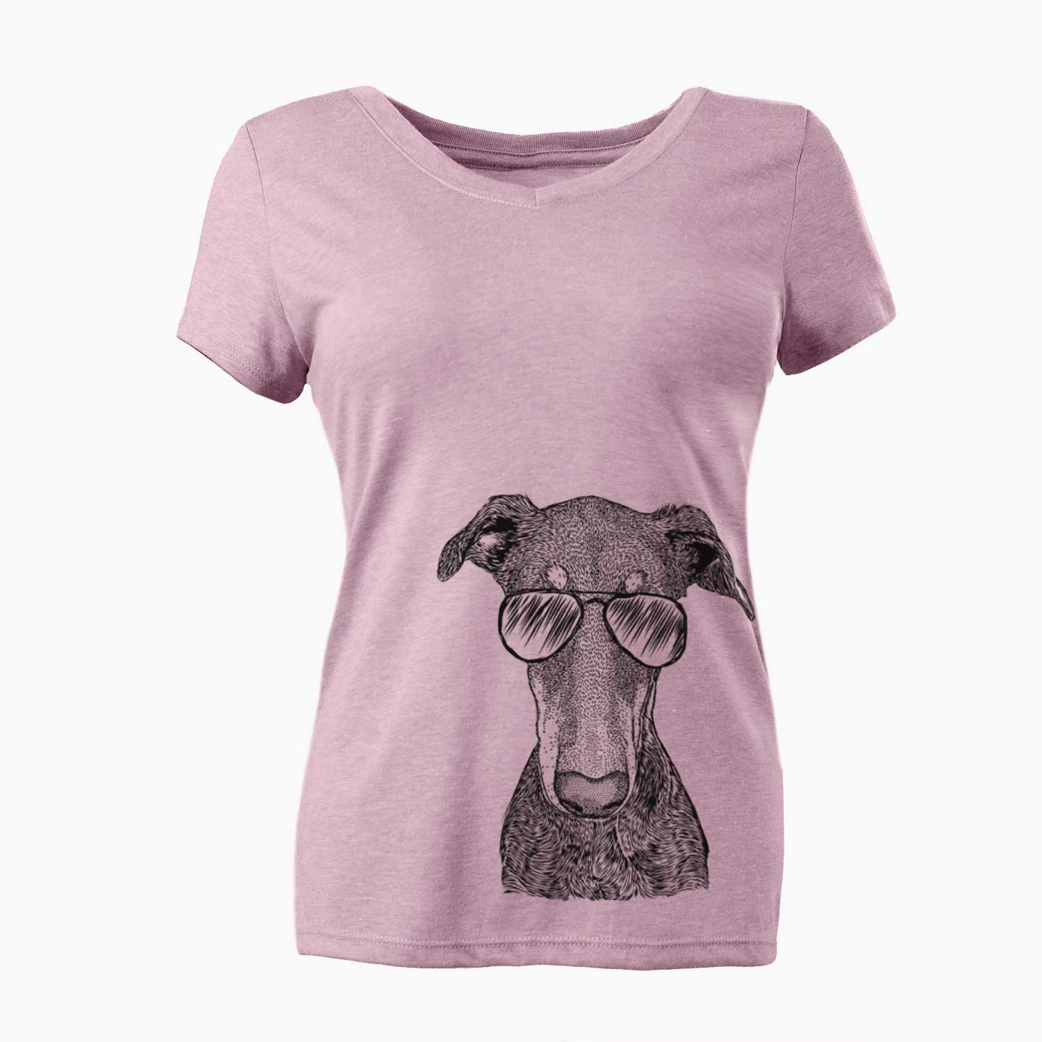 Aviator Princess Fiona the Doberman Pinscher - Women's V-neck Shirt