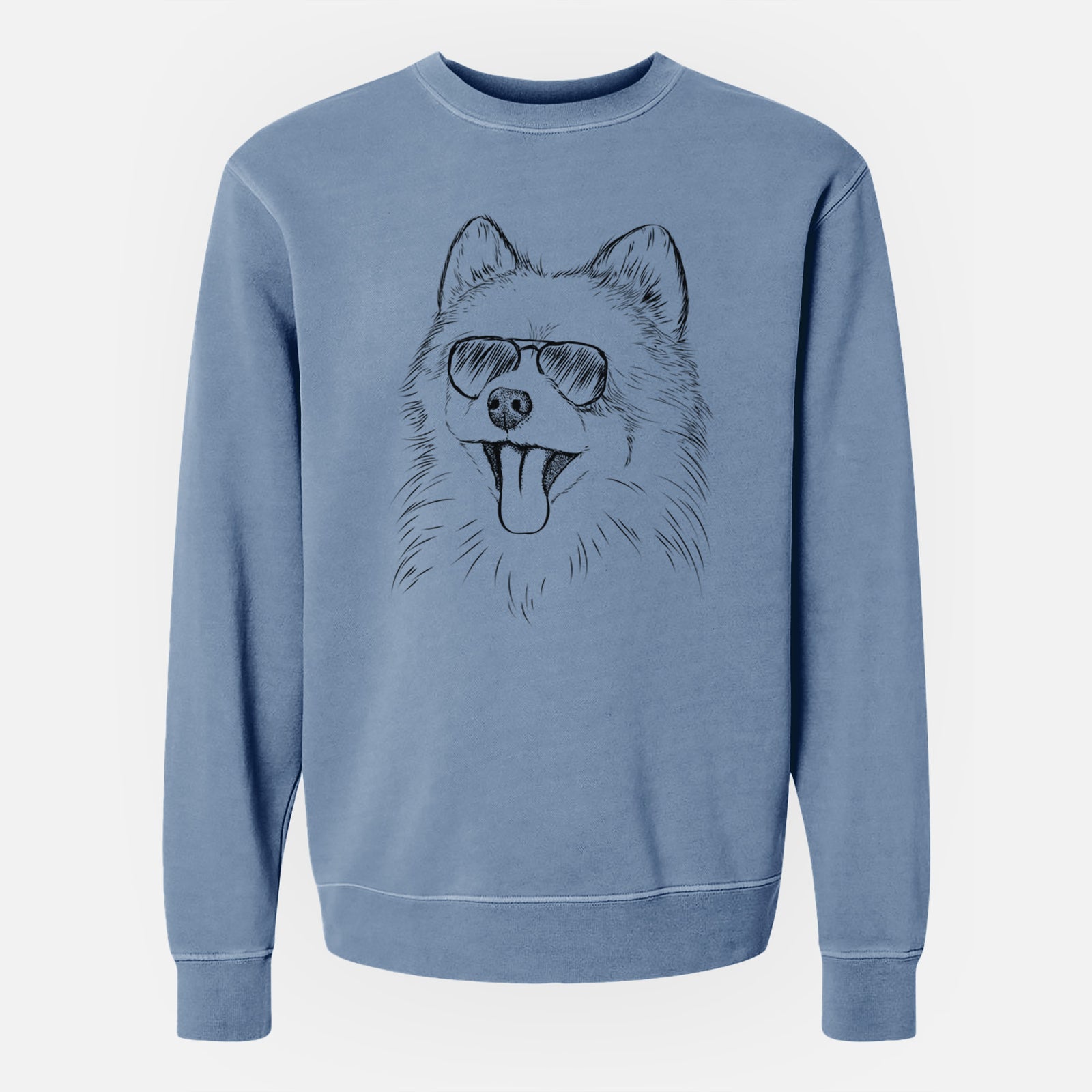 Aviator Quinn the Pomeranian - Unisex Pigment Dyed Crew Sweatshirt