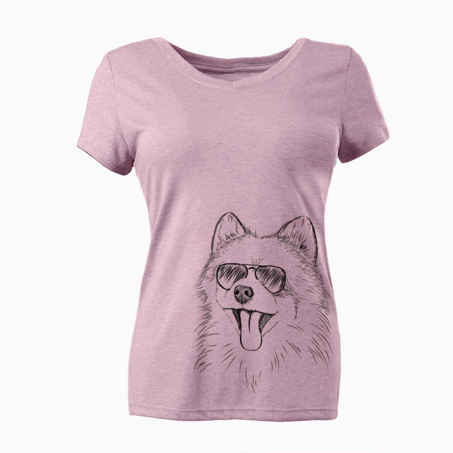 Aviator Quinn the Pomeranian - Women's V-neck Shirt