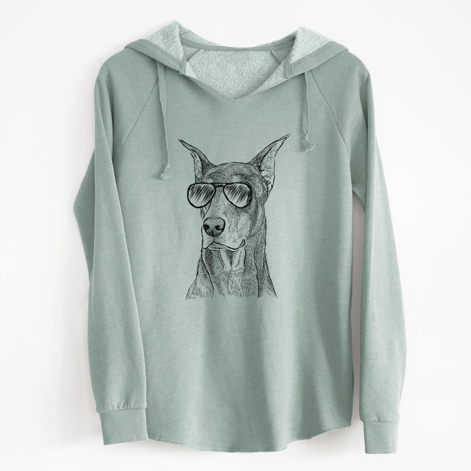 Aviator RJ the Doberman Pinscher - Cali Wave Hooded Sweatshirt