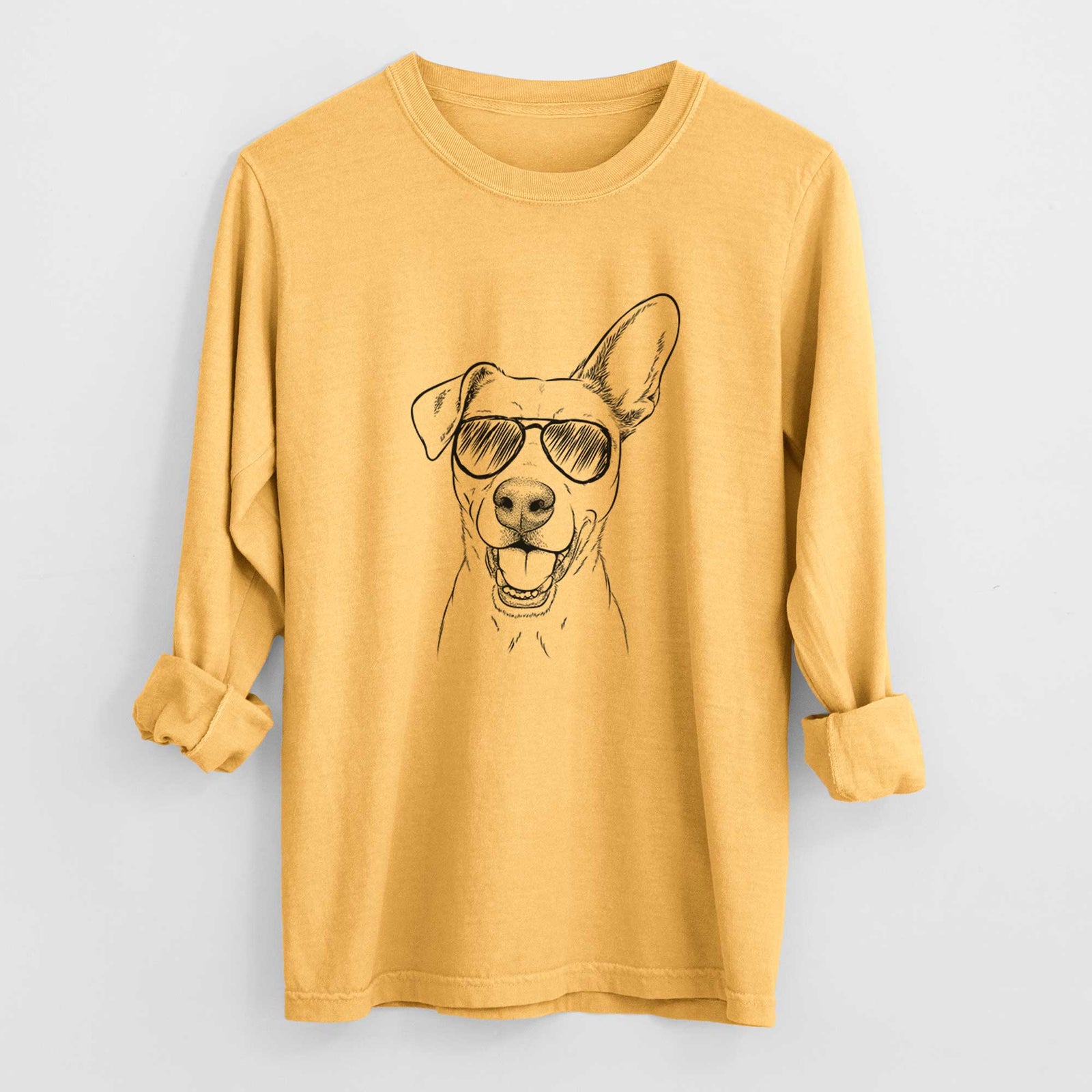 Aviators Radar the Pitbull Mix - Heavyweight 100% Cotton Long Sleeve