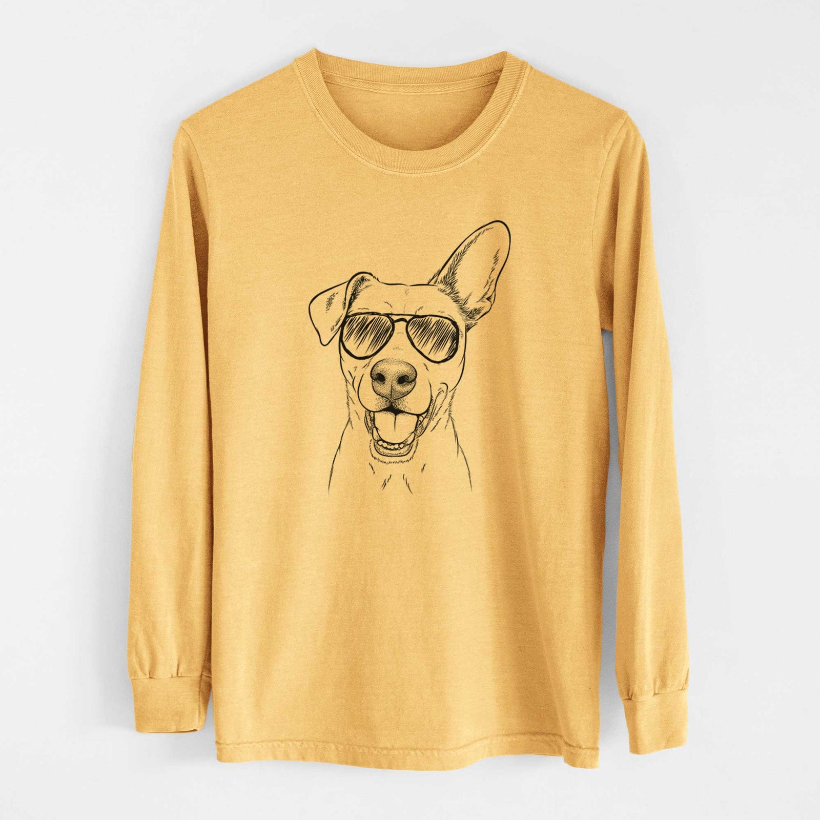Aviators Radar the Pitbull Mix - Heavyweight 100% Cotton Long Sleeve