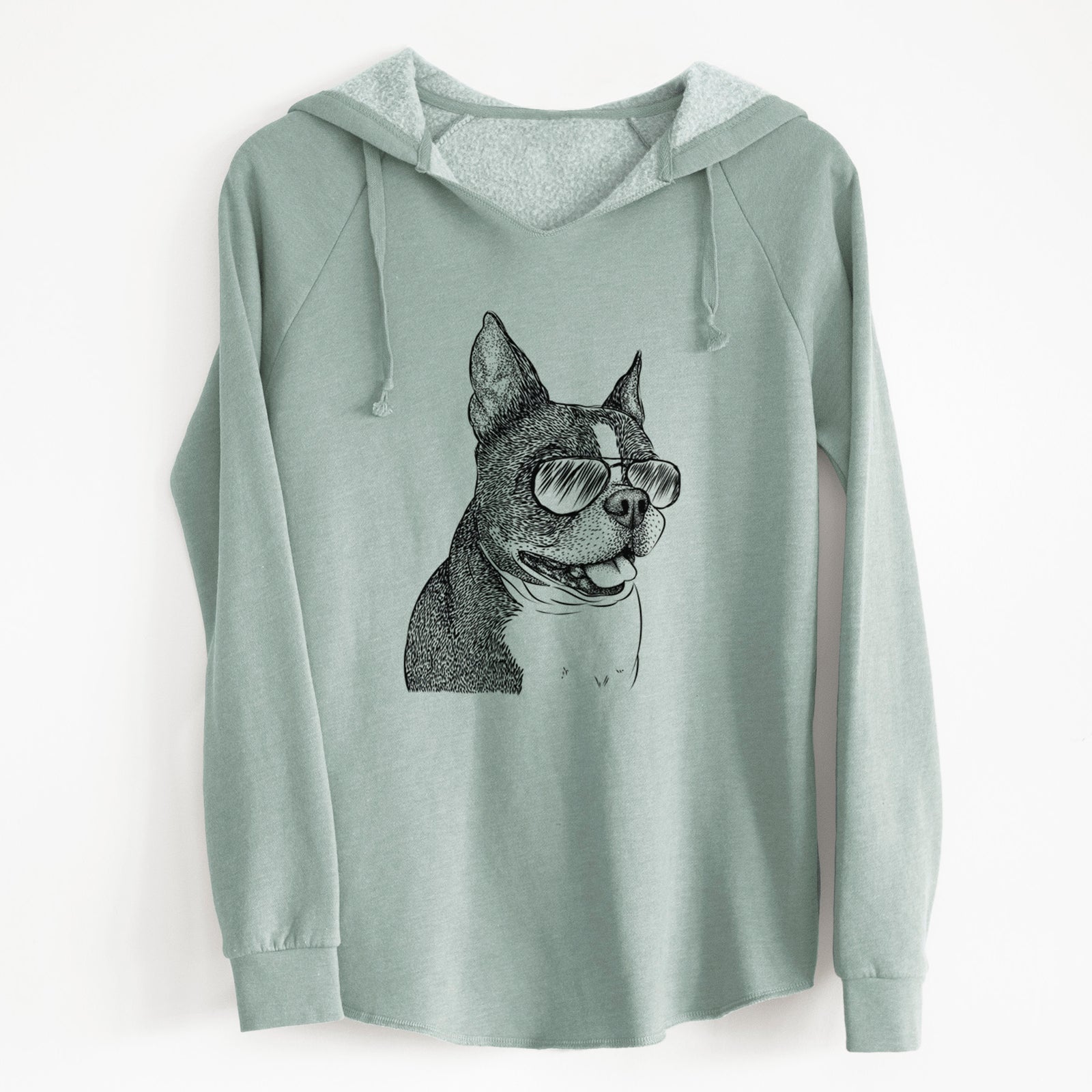 Aviator Ralphie the Boston Terrier - Cali Wave Hooded Sweatshirt