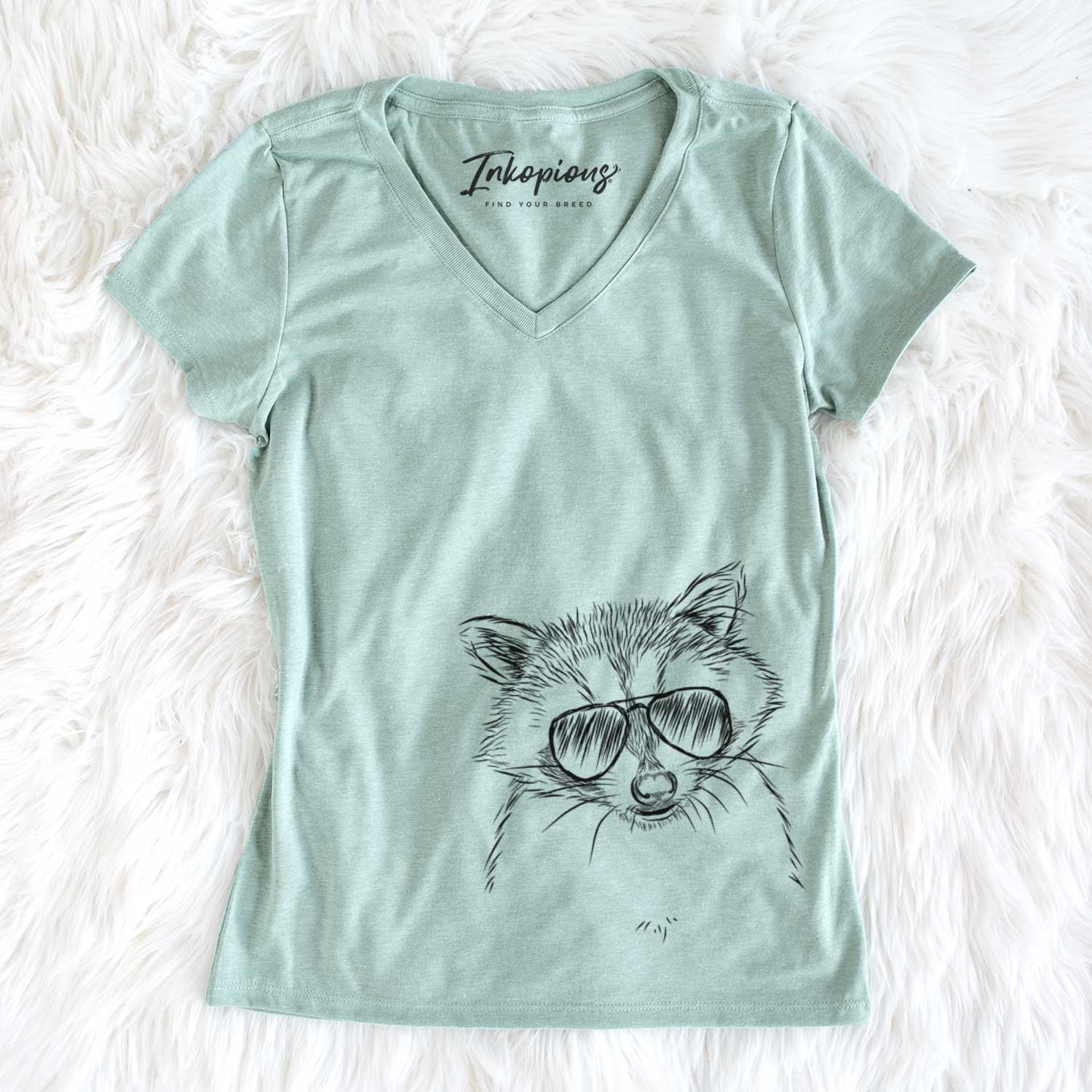Aviator Randy the Raccoon - Women's V-neck Shirt