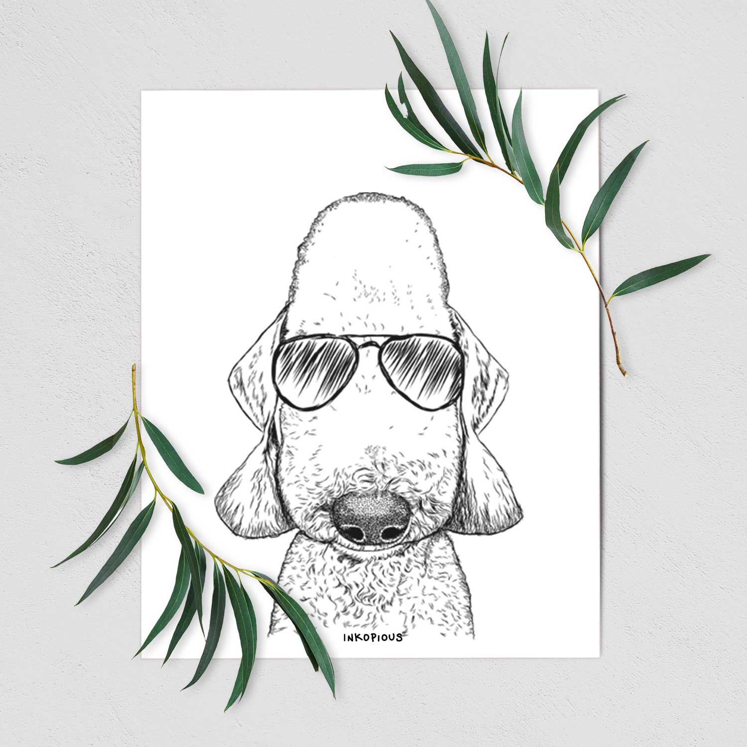 Remington the Bedlington Terrier Art Print