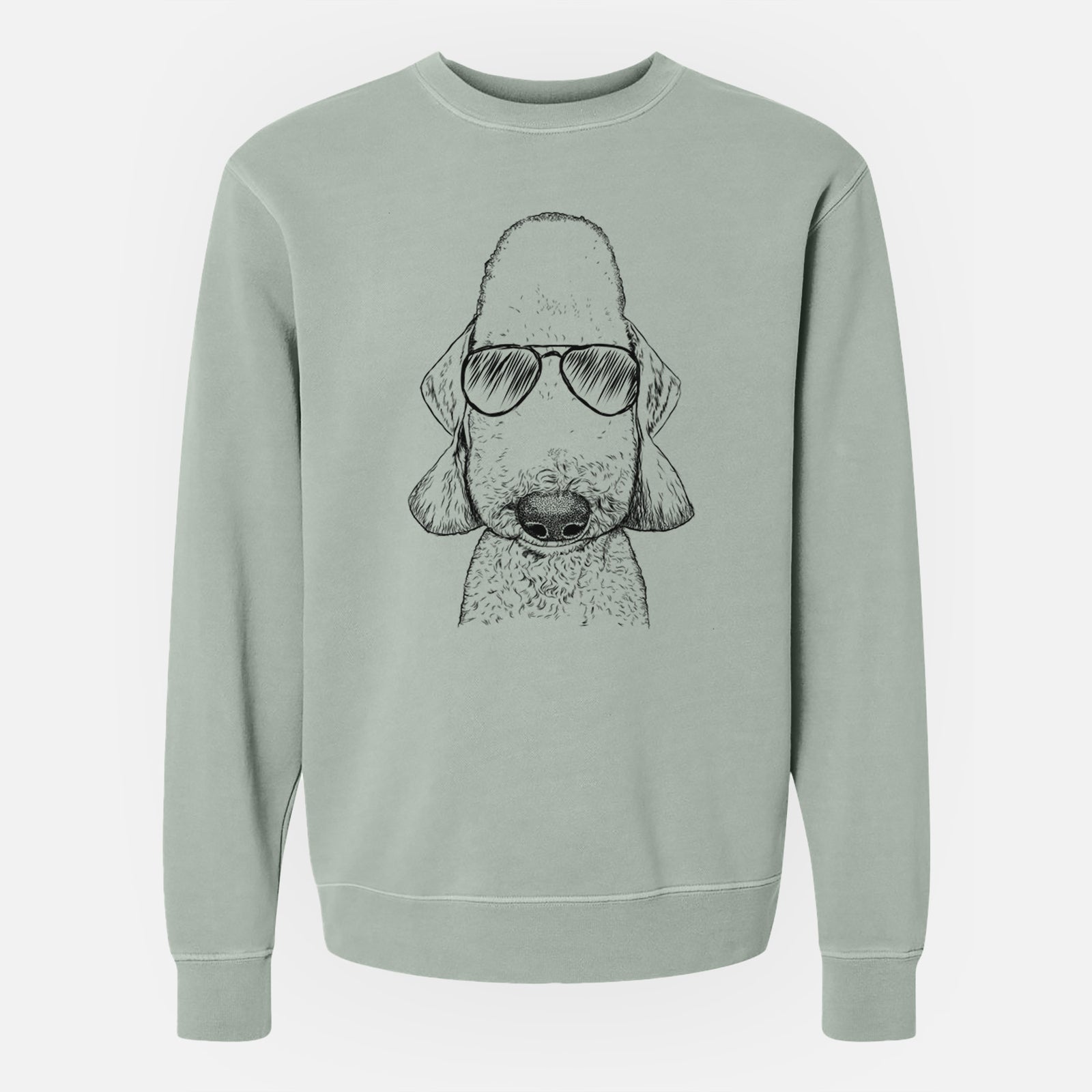 Aviator Remington the Bedlington Terrier - Unisex Pigment Dyed Crew Sweatshirt