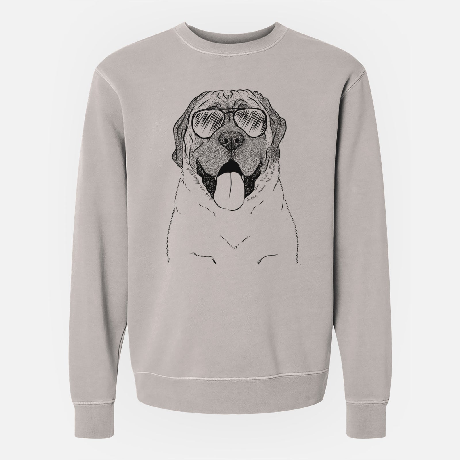 Aviator Remmie the English Mastiff - Unisex Pigment Dyed Crew Sweatshirt