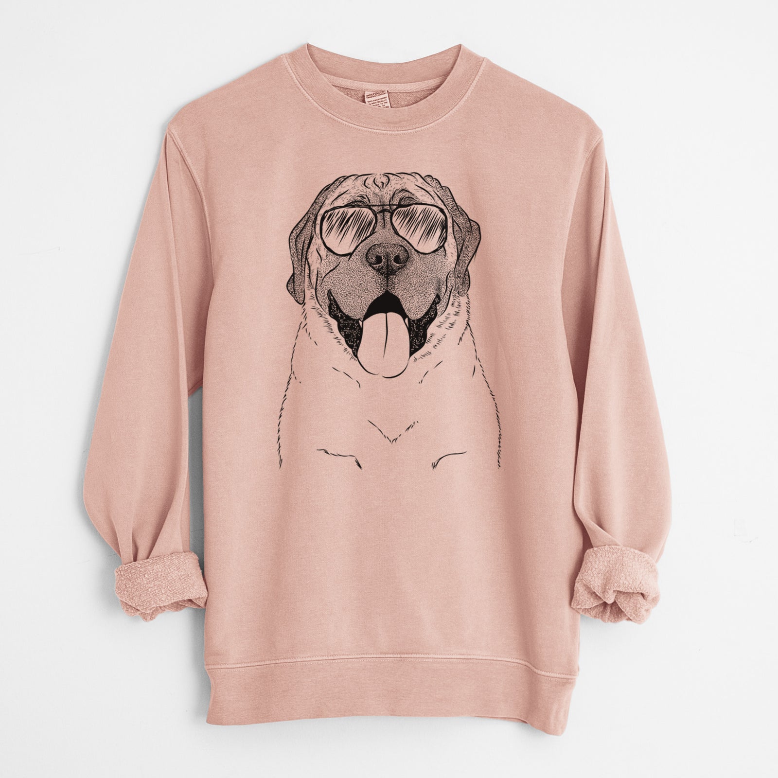 Aviator Remmie the English Mastiff - Unisex Pigment Dyed Crew Sweatshirt