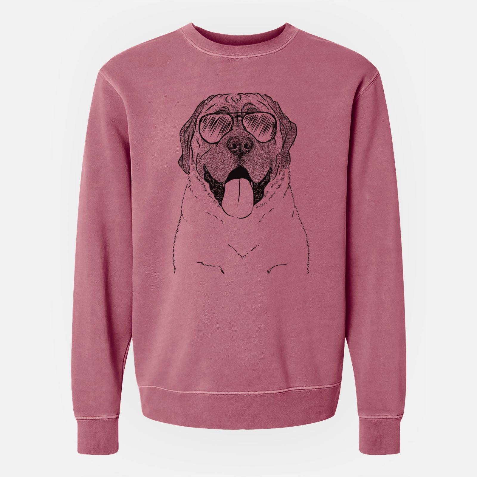 Aviator Remmie the English Mastiff - Unisex Pigment Dyed Crew Sweatshirt