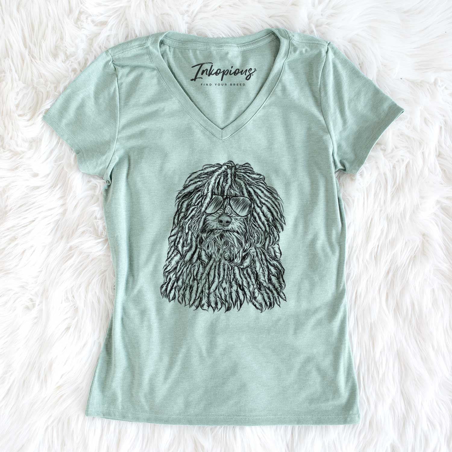 Aviator Rezi the Puli - Women's V-neck Shirt