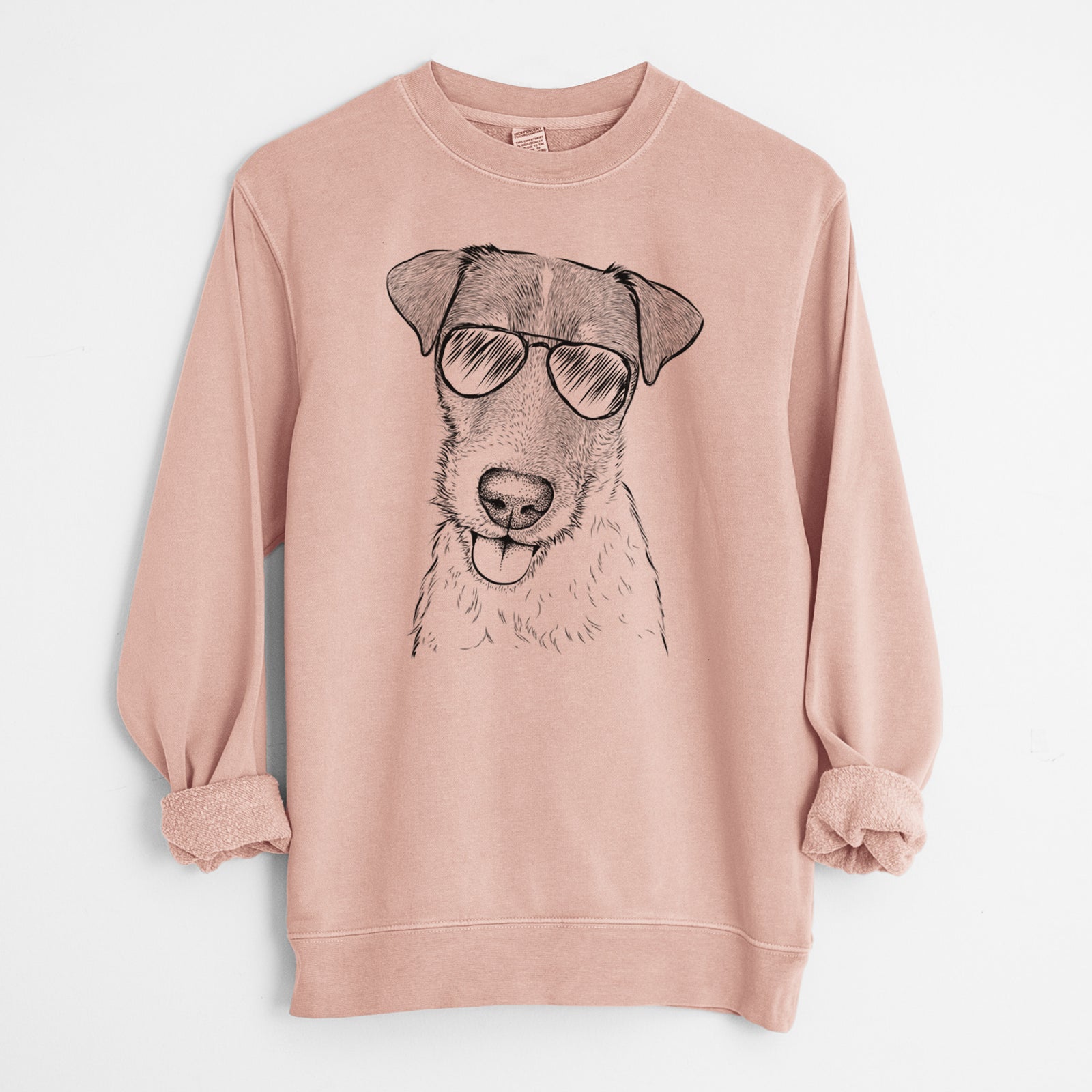 Aviator Rider the Parson Russell Terrier - Unisex Pigment Dyed Crew Sweatshirt
